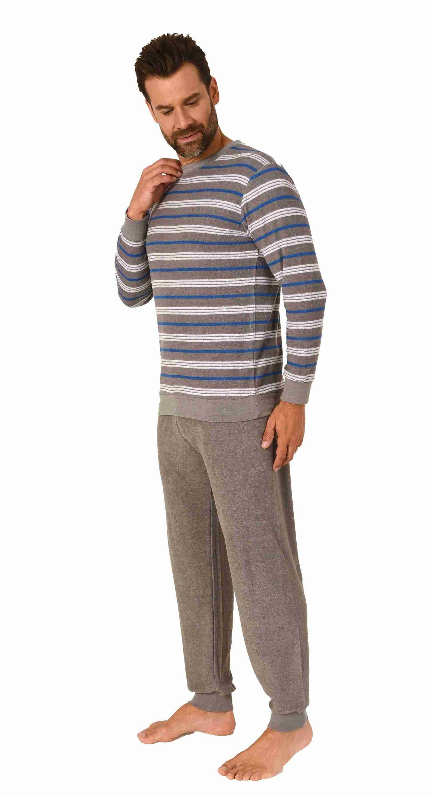 RELAX by Normann Pyjama Herren Frottee Schlafanzug mit Bündchen - auch in Übergrößen