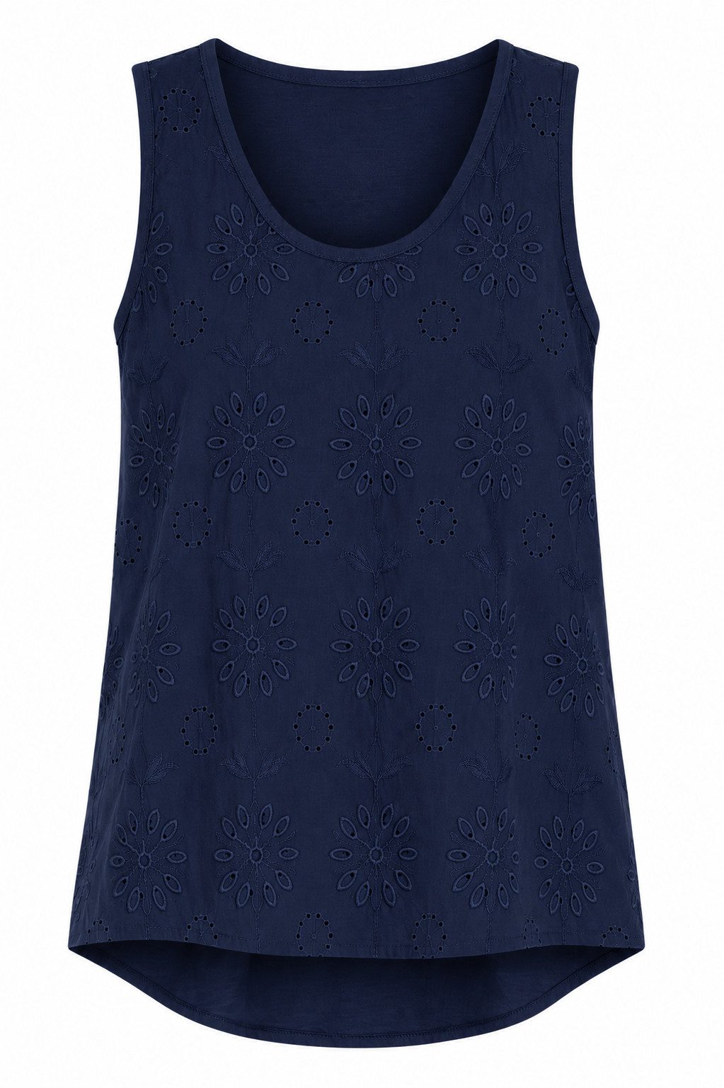 ITALY VIBES Shirttop - ärmelloses Boho Lochstickerei Top für Damen ONE SIZE / passend für Größe M - XL