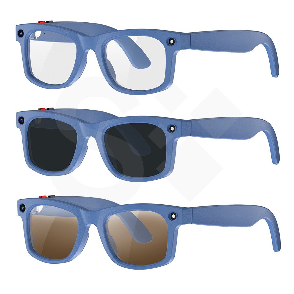 SOONTEC Sonnenbrille SOONTEC S2 MAX Smart AI Brille, 4K Kamera & KI-Übersetzung, 32GB (ENC-Geräuschunterdrückung, 3-in-1 Wechselglas-Set - Transparent, Braun, Schwarz) polarisierter Sonnenschutz-Gläser
