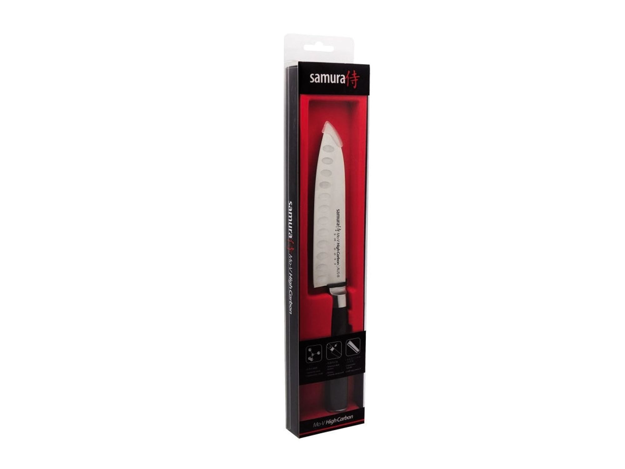 Samura Kochmesser Samura Mo-V kleines Santoku mit Kullen 13,8 cm SM-0093
