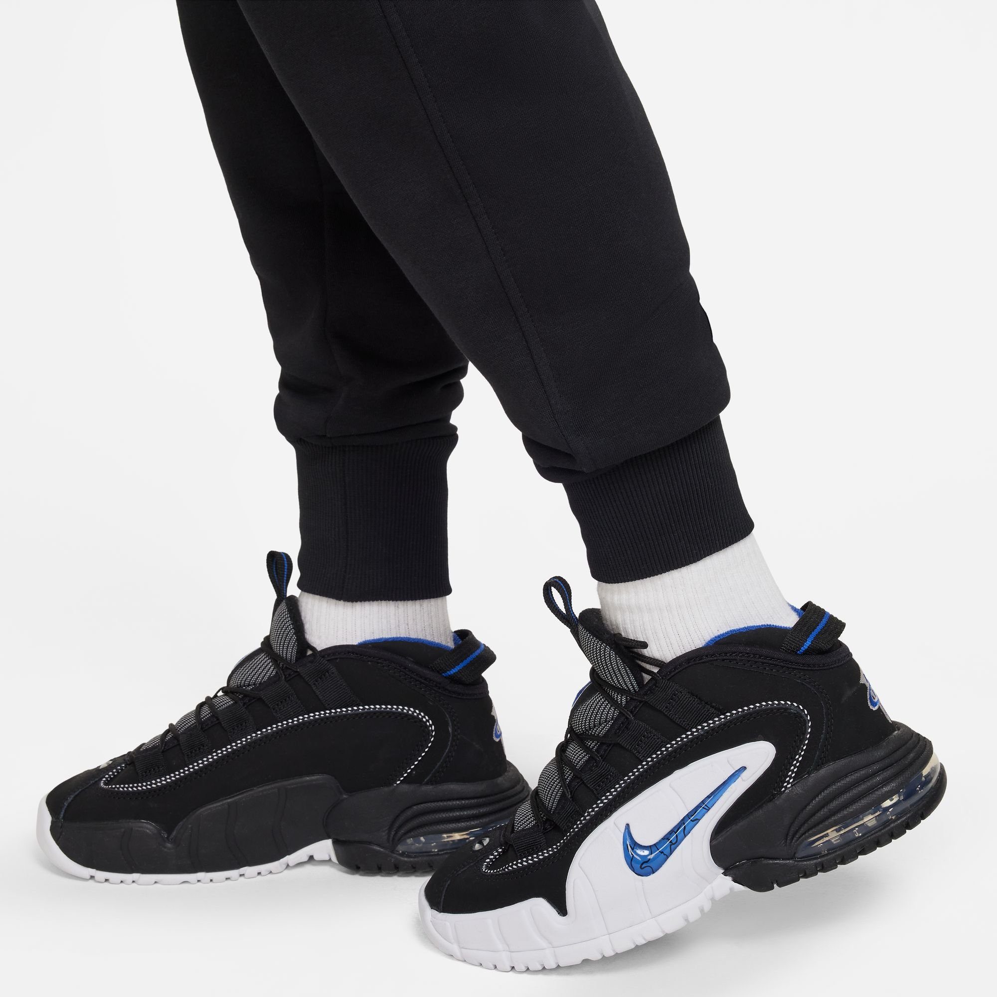 FLEECE (GIRLS) Nike HIGH-WAISTED BLACK/BLACK/WHITE KIDS' Sportswear CLUB FITTED BIG Jogginghose PANTS