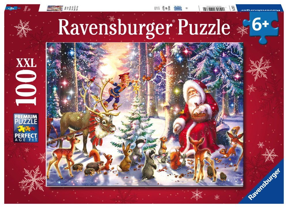 Ravensburger Пазлы 100 Teile Kinder Пазлы XXL Weihnachten Waldweihnacht 12937, 100 Пазлыteile