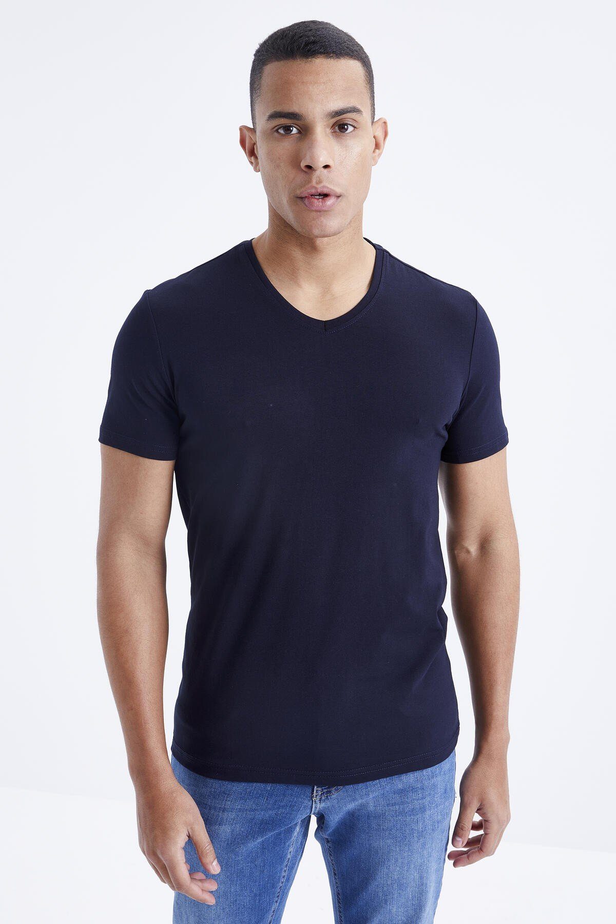 TOMMY LIFE T-Shirt als leichtes Basic blau