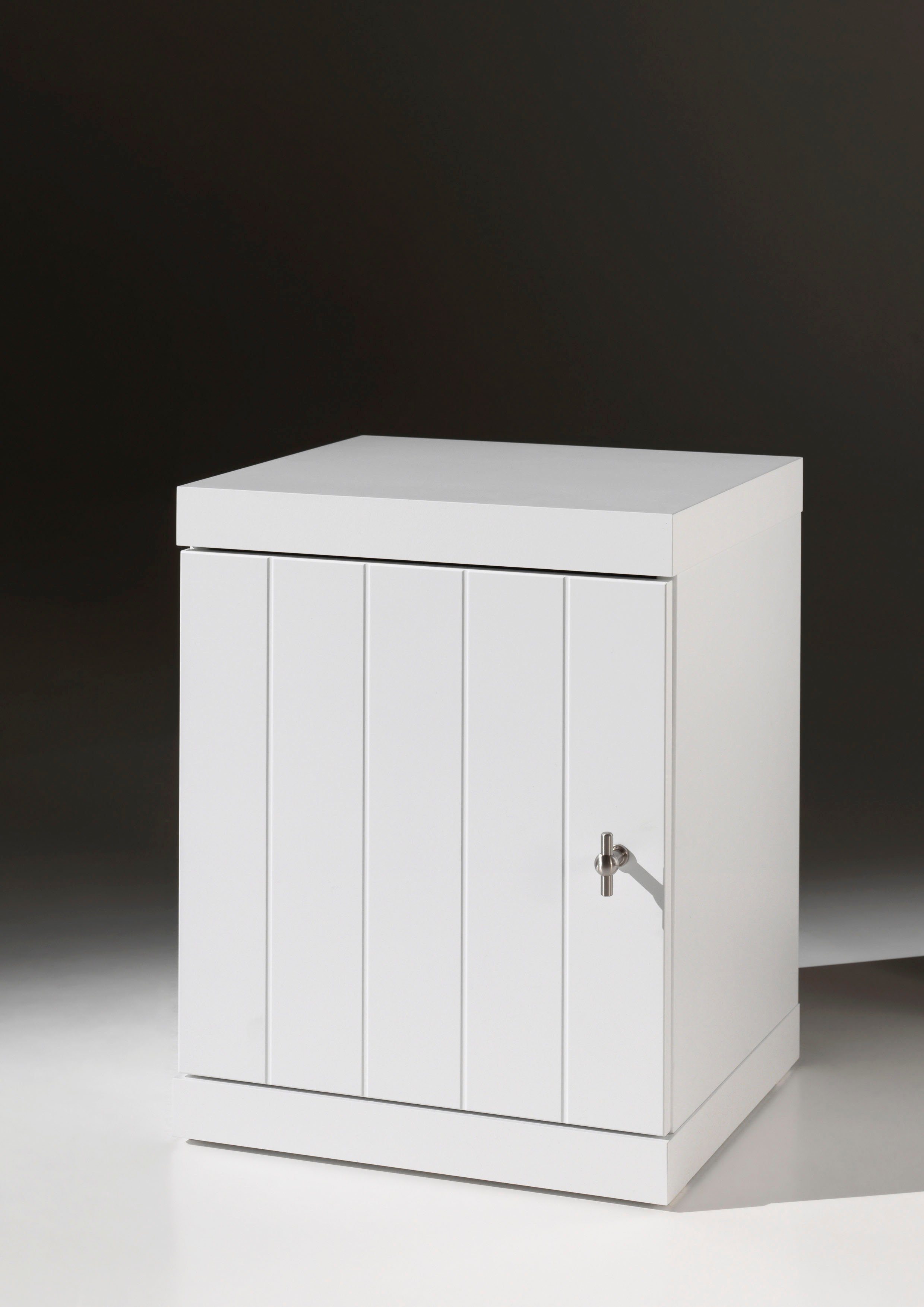 Vipack Nachtschrank (Made in Europe) Nachtkonsole rechts oder links anstellbar, mit 1 Drehtür, Ausf. Weiß