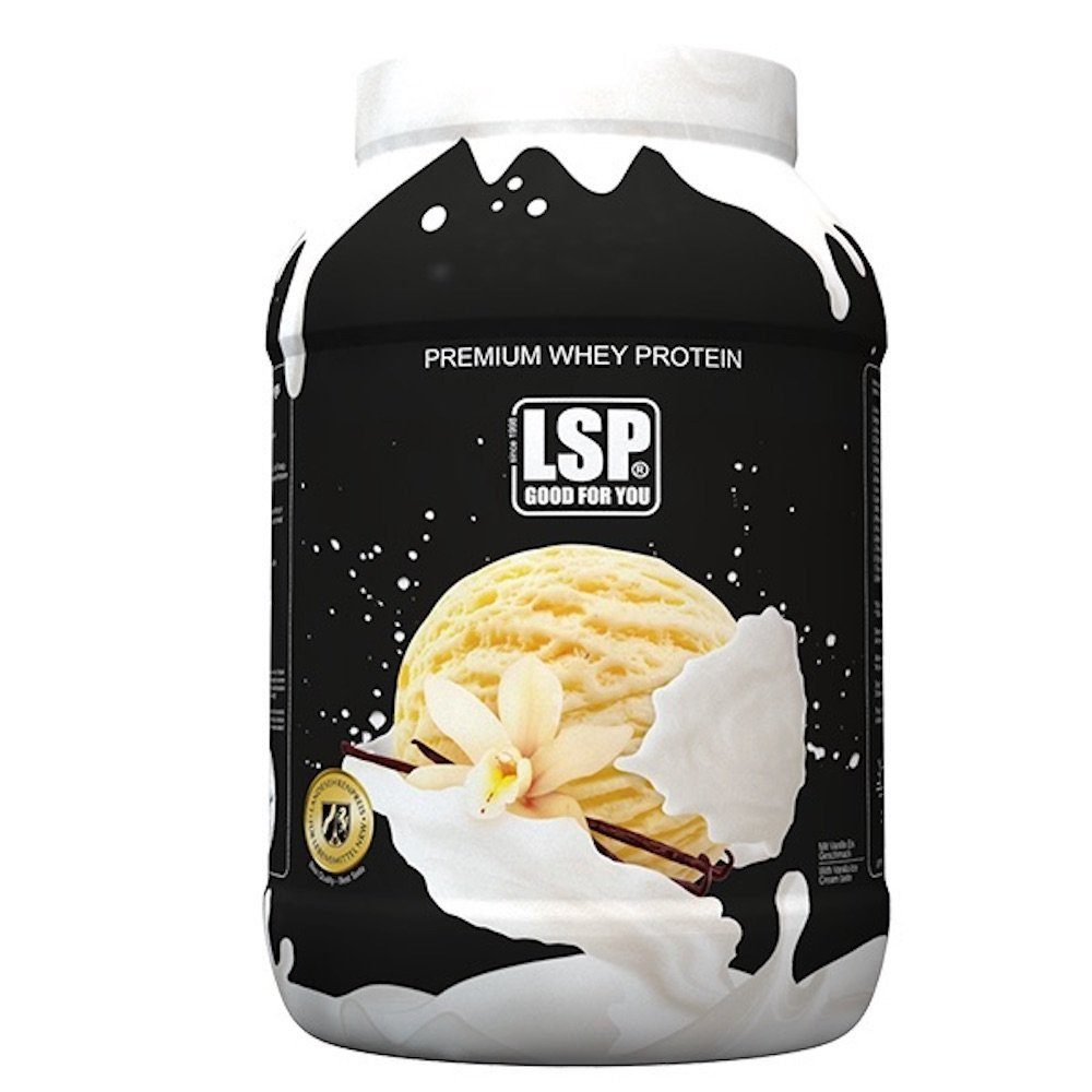 LSP Premium Whey Eiweiß (1.800g) - Protein Sport Shake, Vanilla Ice Cream Pulver, 1 er Packung, Dose à 1,00 St., Aus Weidenmilch hergestellt, reich an BCAAs