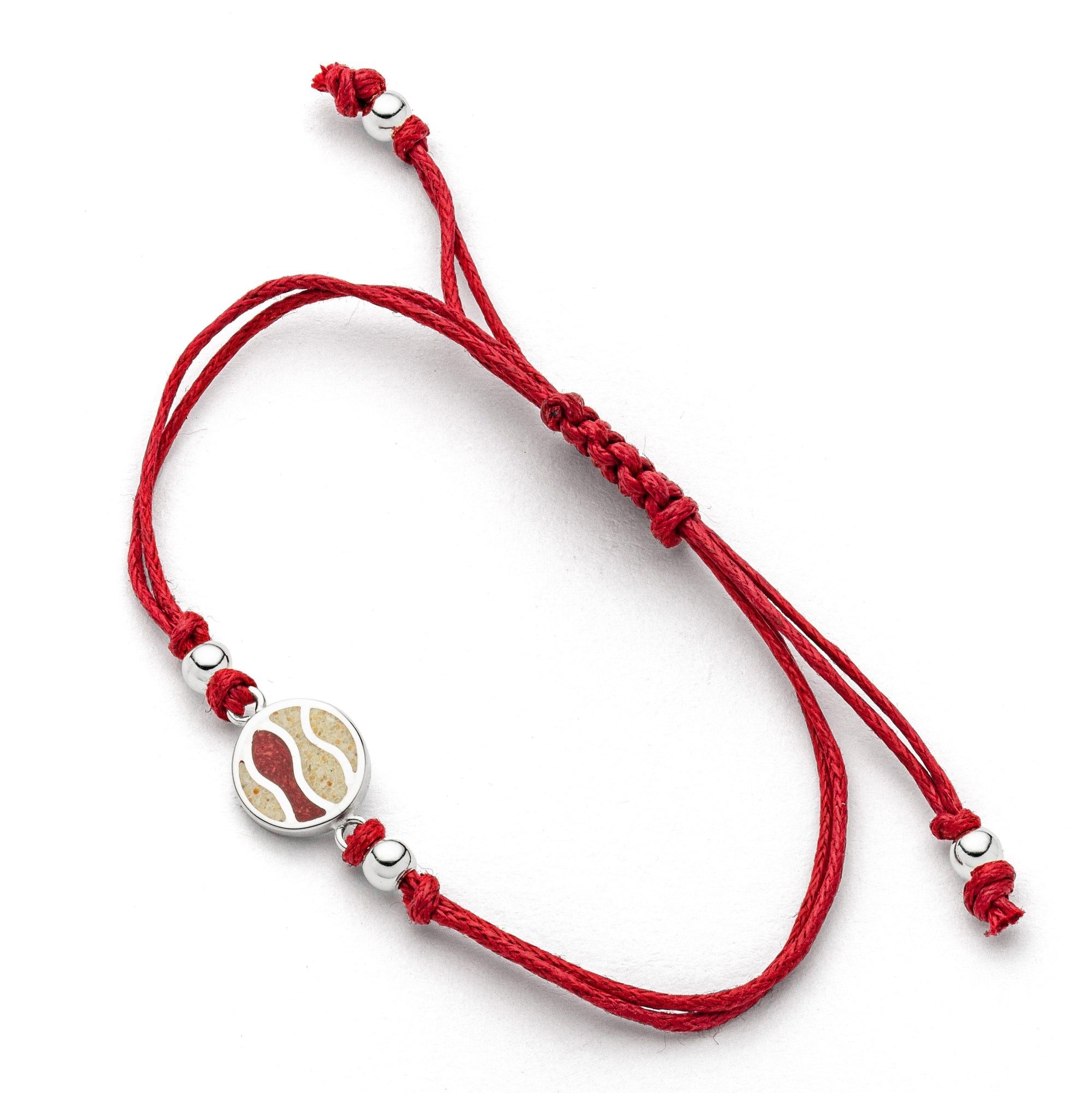 Armband DUR Schmuck: Cotton-Armband, "Strandwellen" mit Strandsand und Koralle