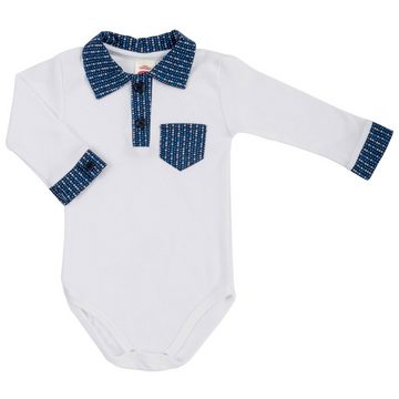 Makoma Hemdbody Baby Body Langarm Hemdbody Hemd für Jungen (Spar-Set, 2-tlg., 2er Pack) 100% Baumwolle