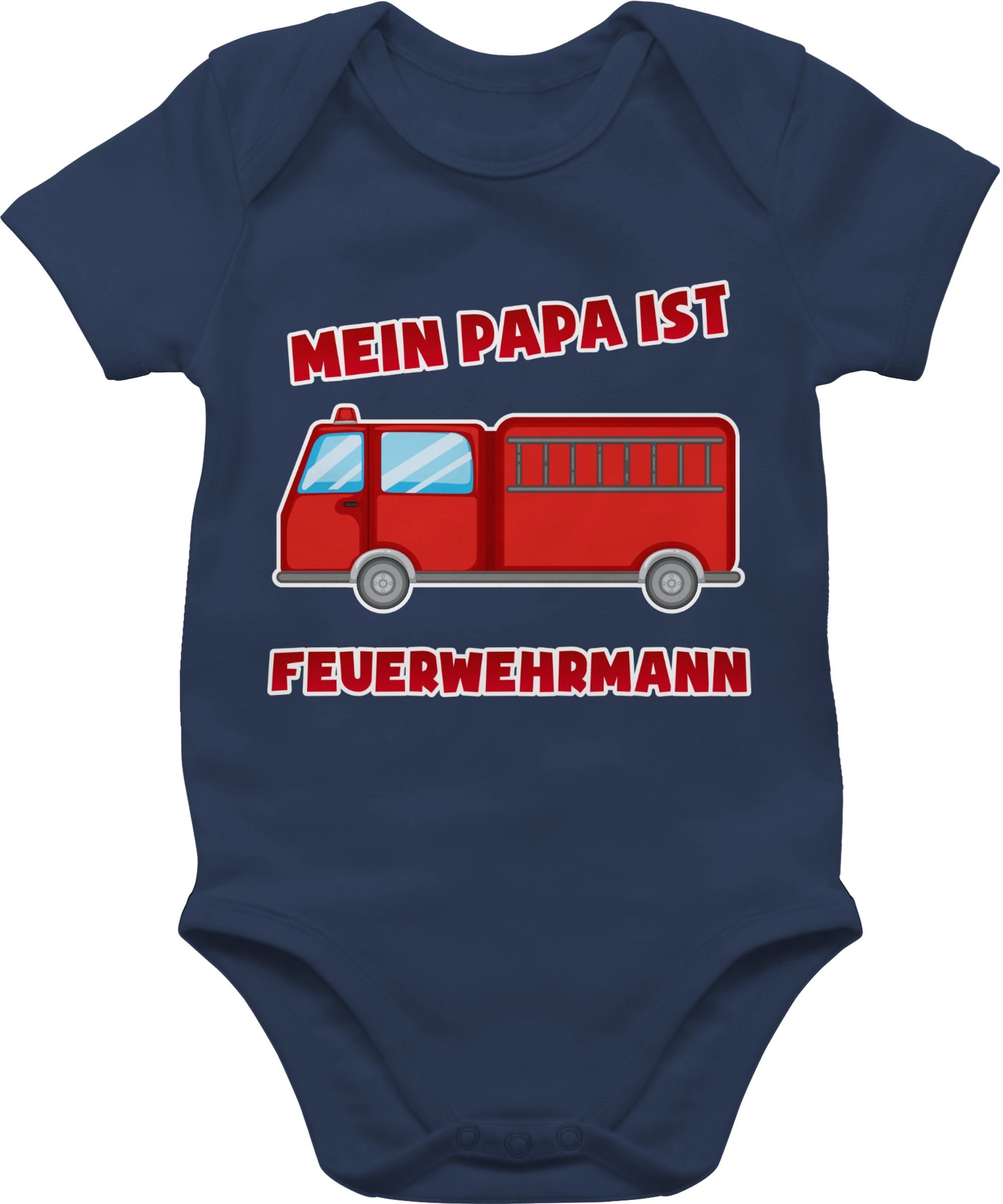 Shirtracer Shirtbody Mein Papa ist Feuerwehrmann Feuerwehr 2 Navy Blau