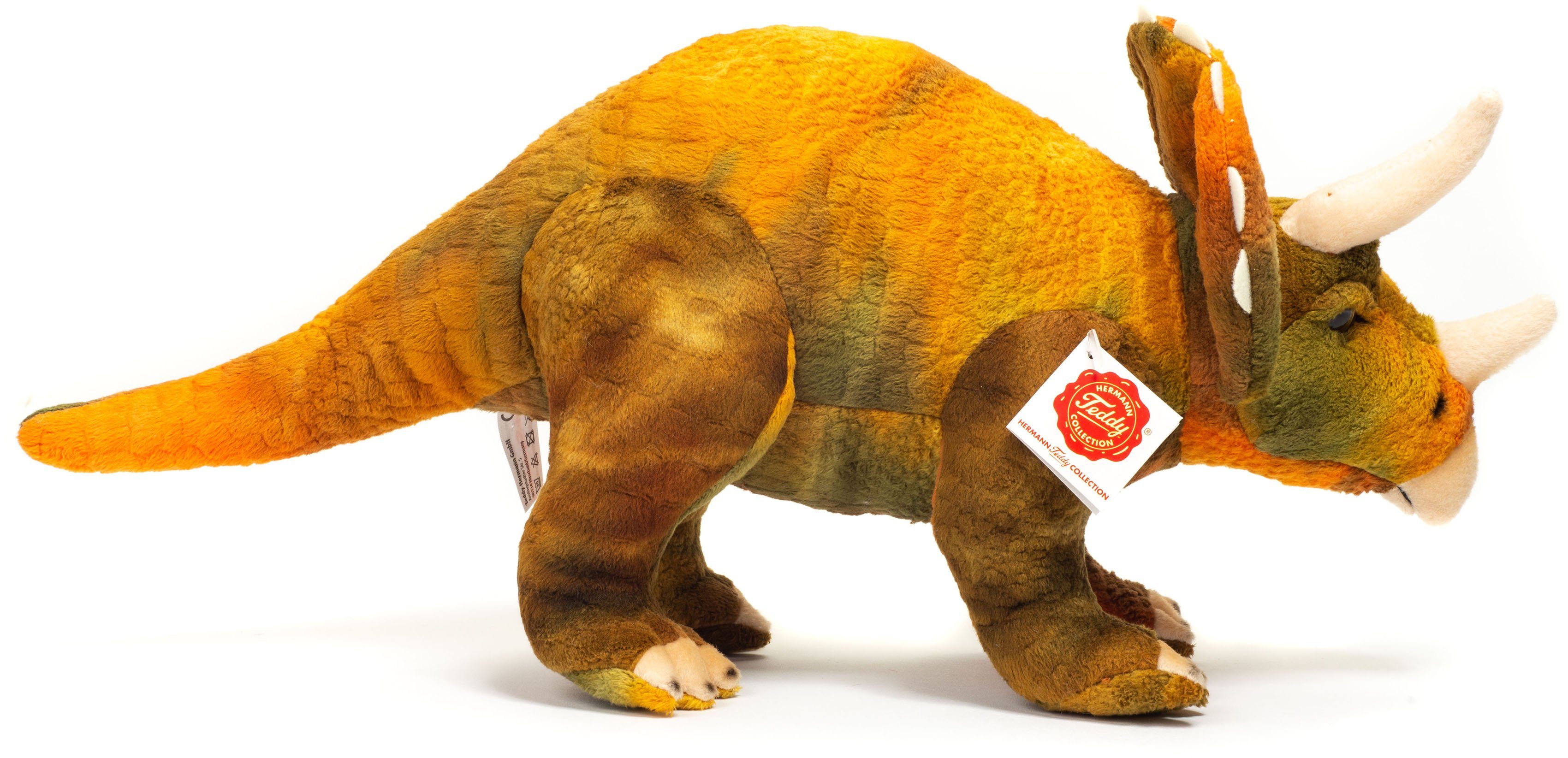 cm, aus Dinosaurier Material recyceltem Hermann® Teddy 42 Teil zum Triceratops, Kuscheltier