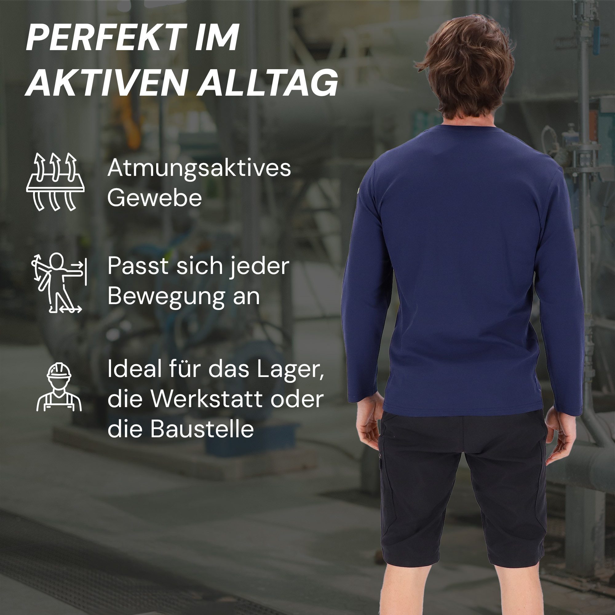 PUMA Workwear Longsleeve ADVANCED Langarm Shirt Herren mit Utility Fach am Oberarm Robustes und atmungsaktives Gewebe - Für Handwerk und Logistik – Bild 4 von 5