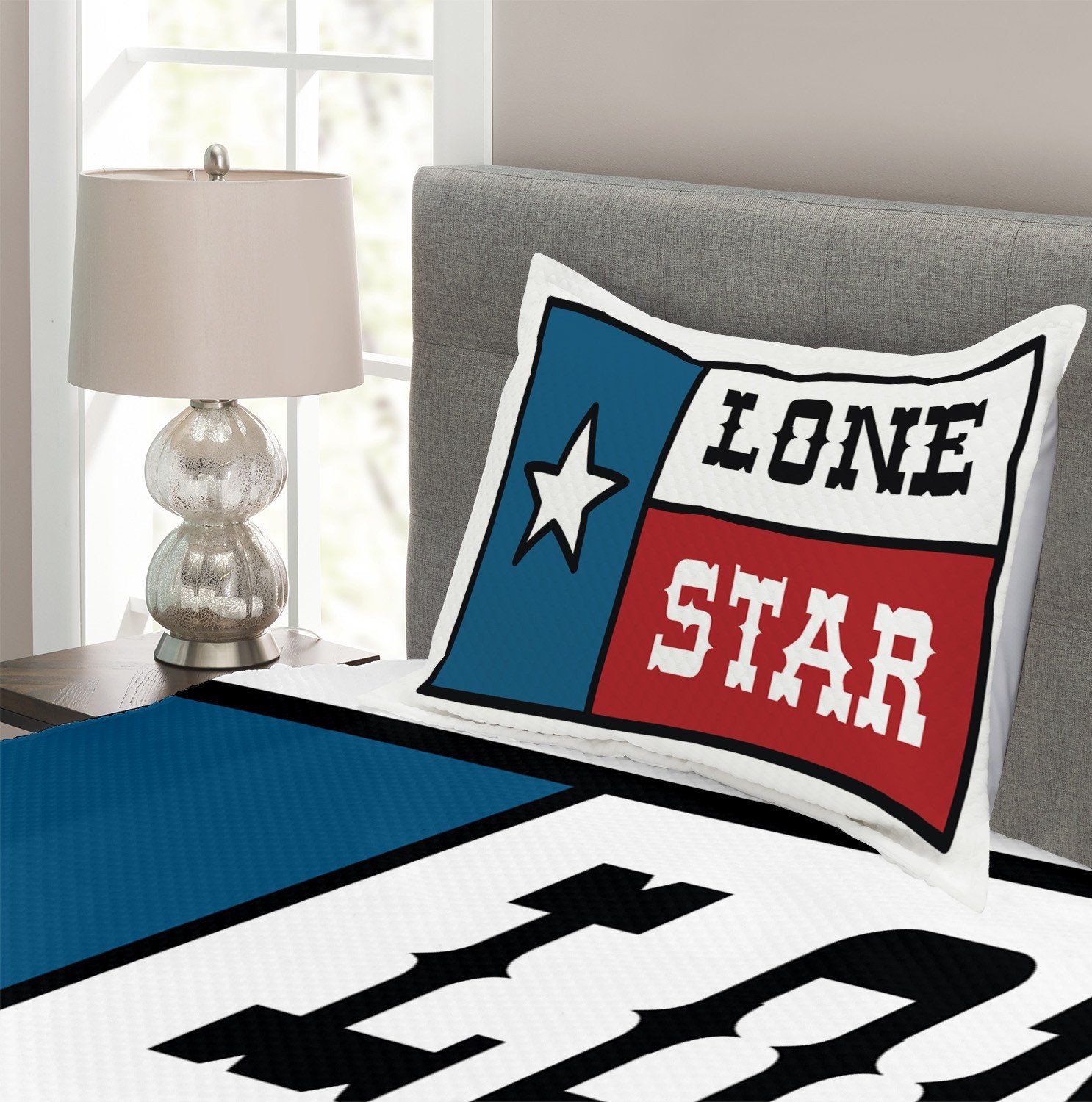 Abakuhaus, Waschbar, Texas Staats Tagesdecke mit Kissenbezügen Star Design Set Flag