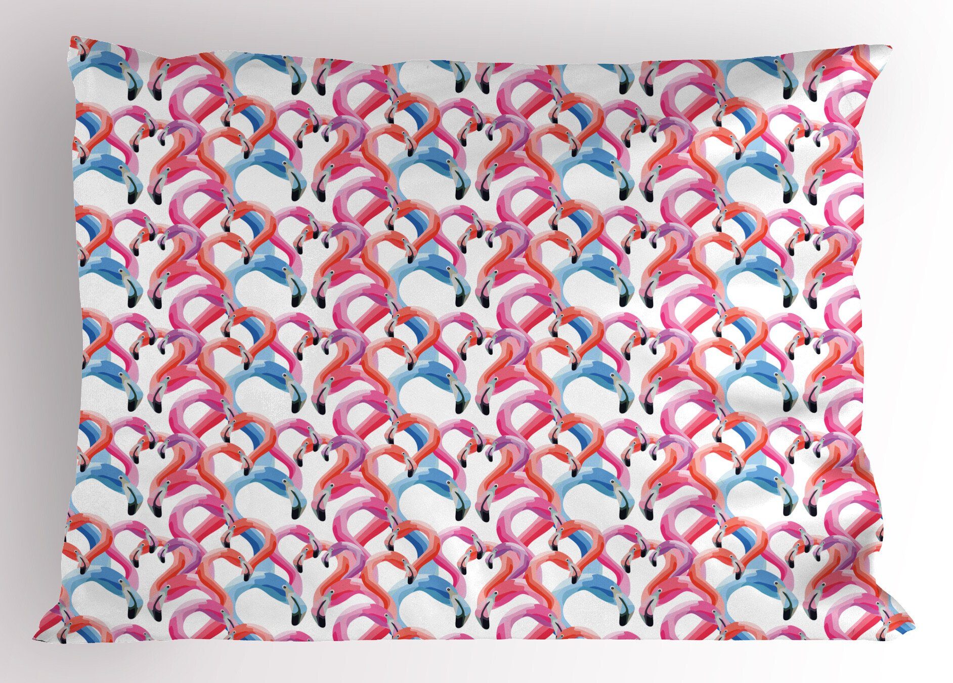 Kissenbezüge Dekorativer Standard King Size Gedruckter Kissenbezug, Abakuhaus (1 Stück), Flamingo Aquarell Pastell Vögel