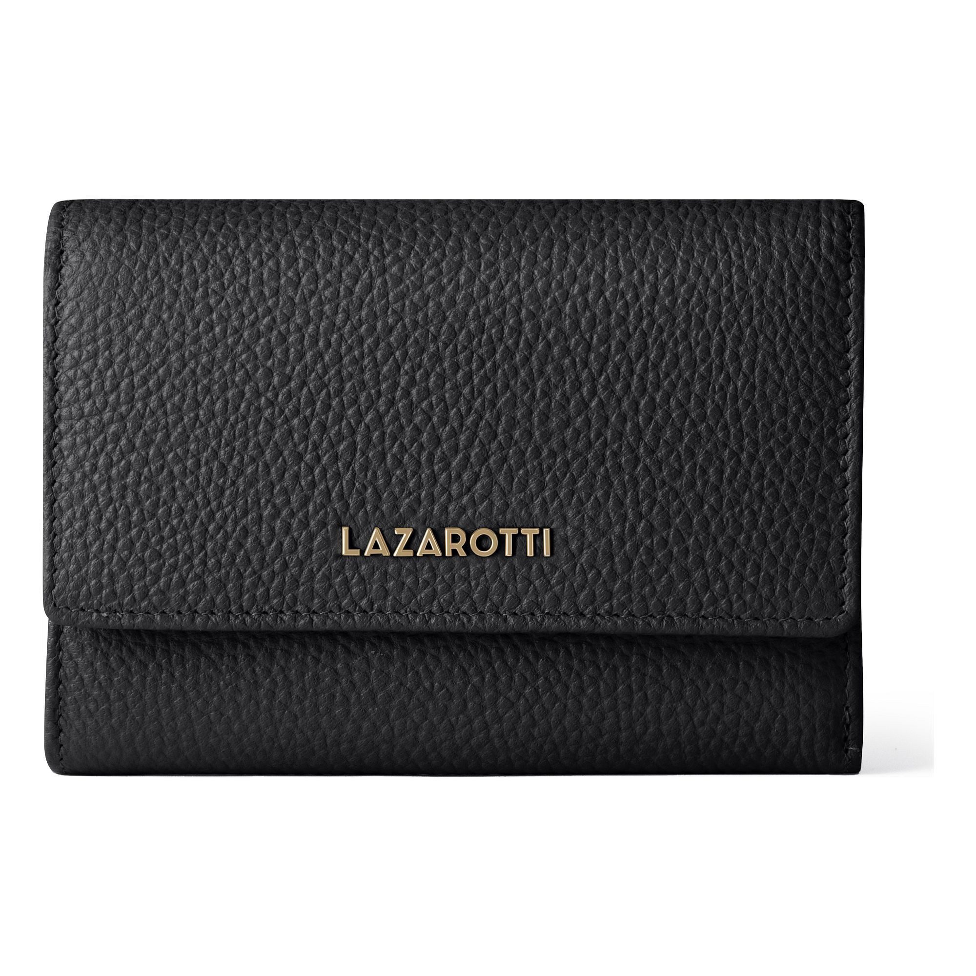 Lazarotti Geldbörse Bologna Leather XL Geldbörse mit Zip-Around Fach Leder 14 cm