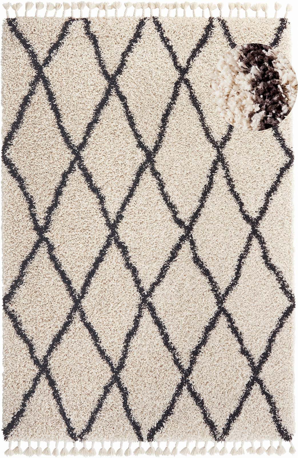 TaraCarpet Langflor-Teppich Tara Carpet Twilight Marrakesh Hochflor, Langflor, Shaggy weiß, rechteckig, Höhe: 60 mm, Wohnzimmer, Schlafzimmer, Esszimmer 160x230