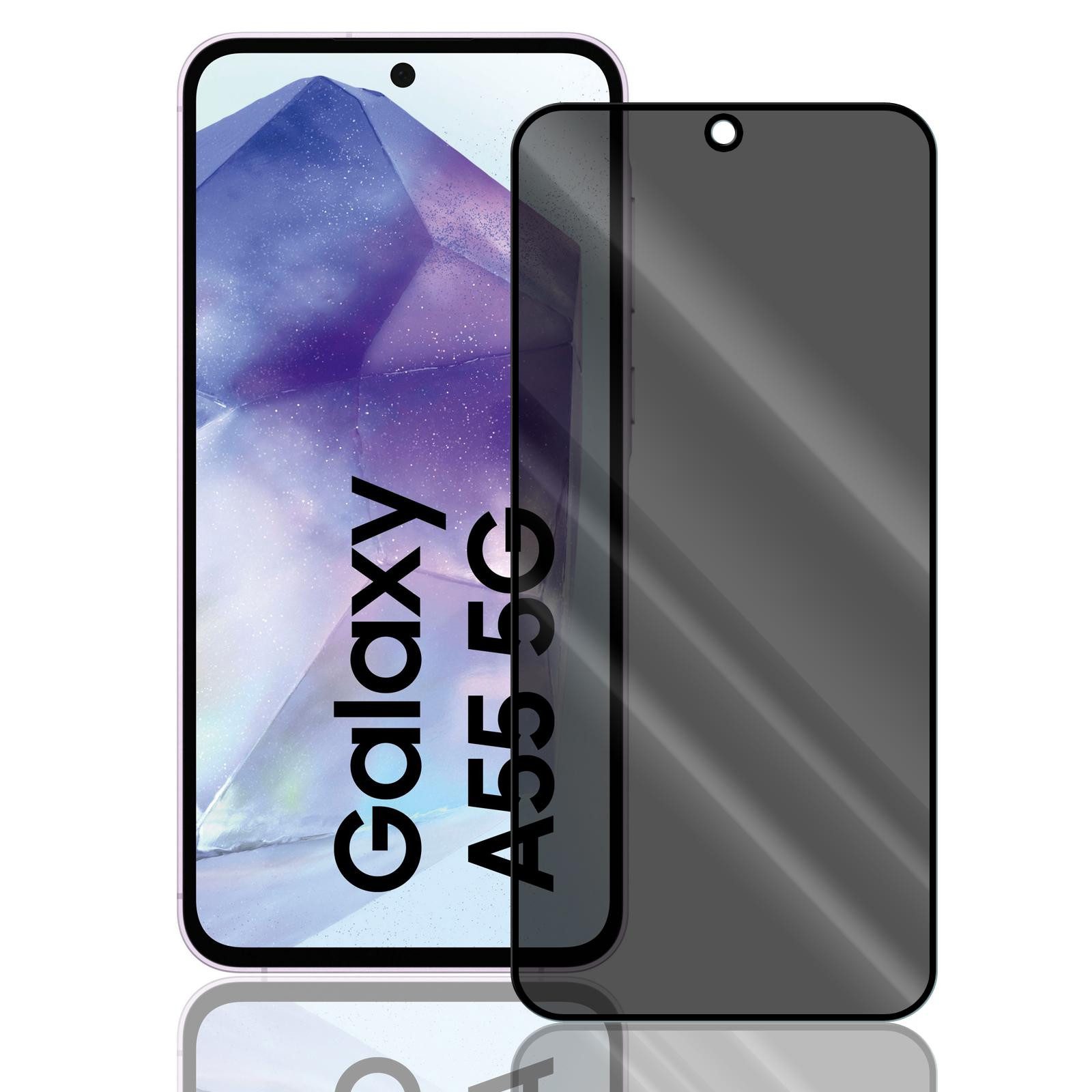 Schutzfolie Panzer Folie Echt Glas Folie für Samsung Galaxy A55