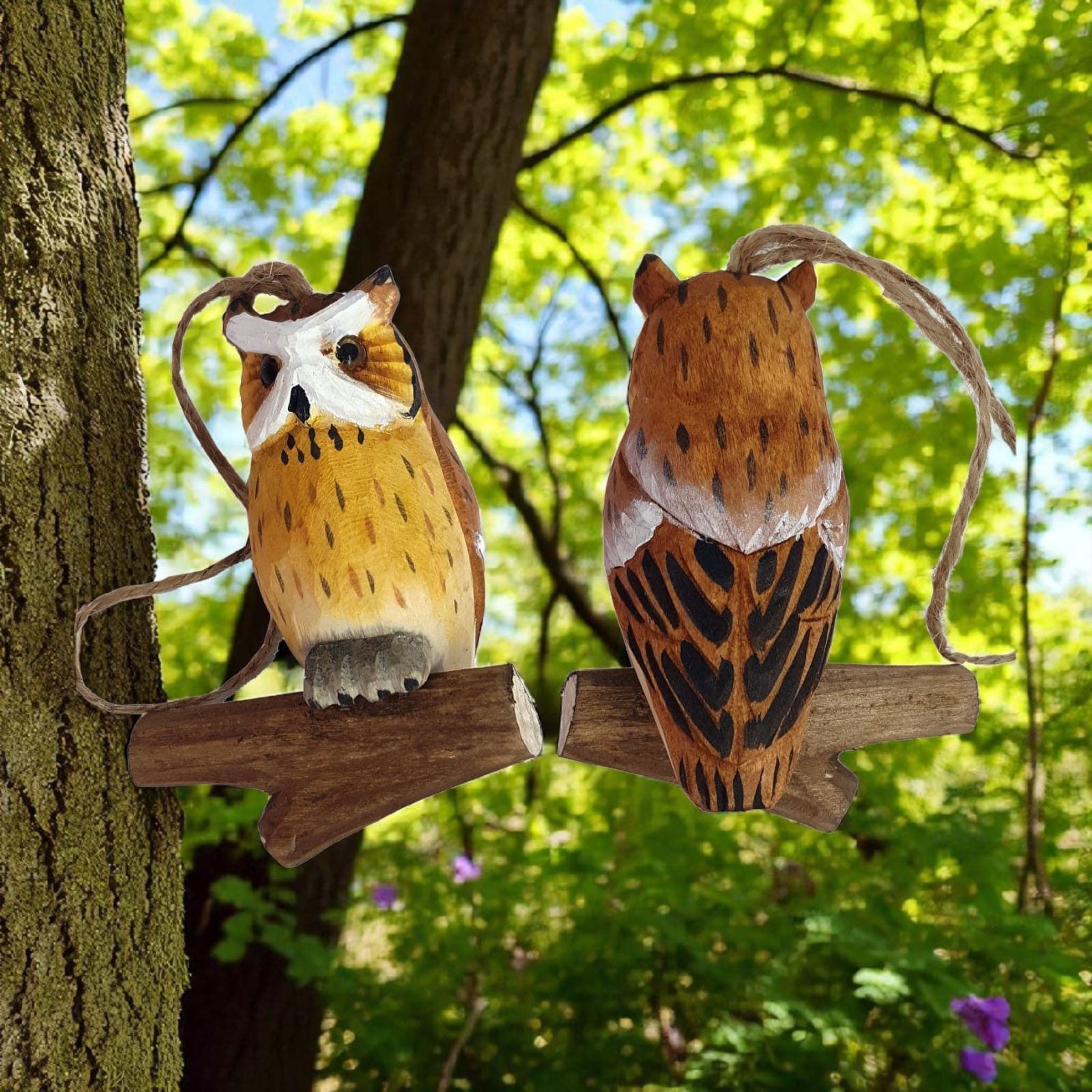 CleanPrince Dekofigur Holzvogel hängend, verschiedene Vogelarten, handgeschnitzt