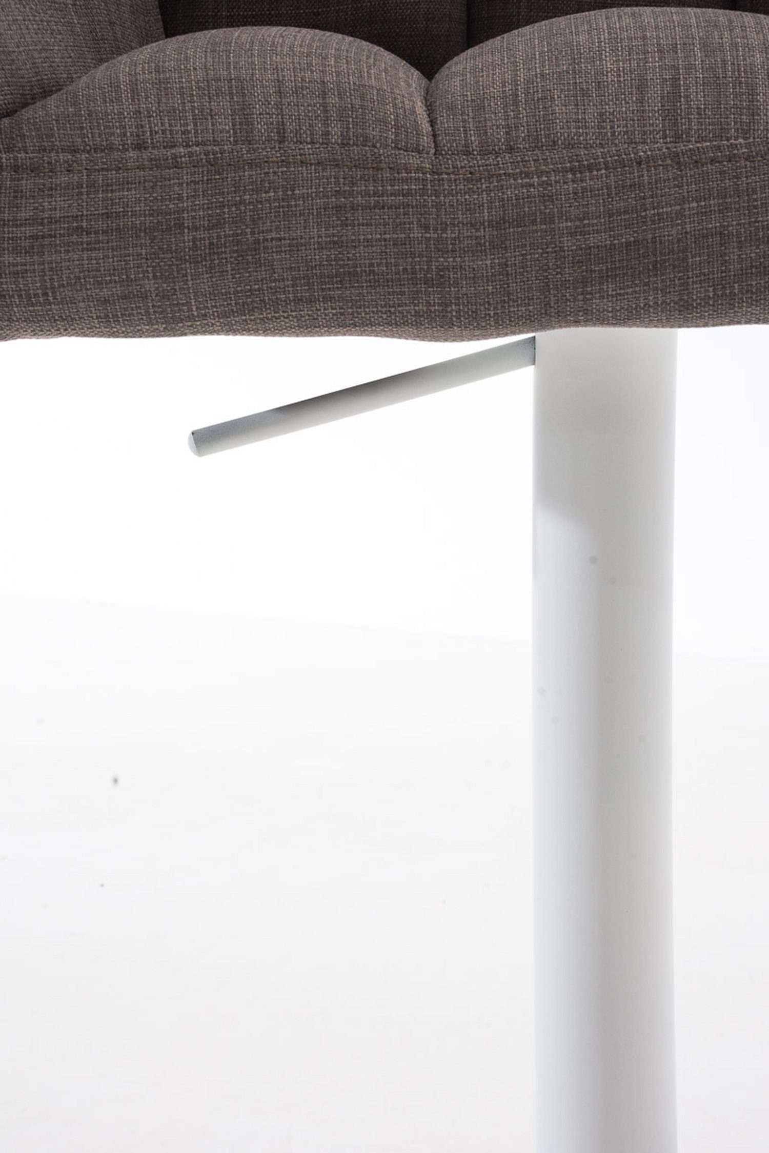 Rückenlehne 360° und Hocker Damaso Grau (mit Theke Stoff Gestell Barhocker - & drehbar TPFLiving weiß - für - Metall Küche), Sitzfläche: Fußstütze