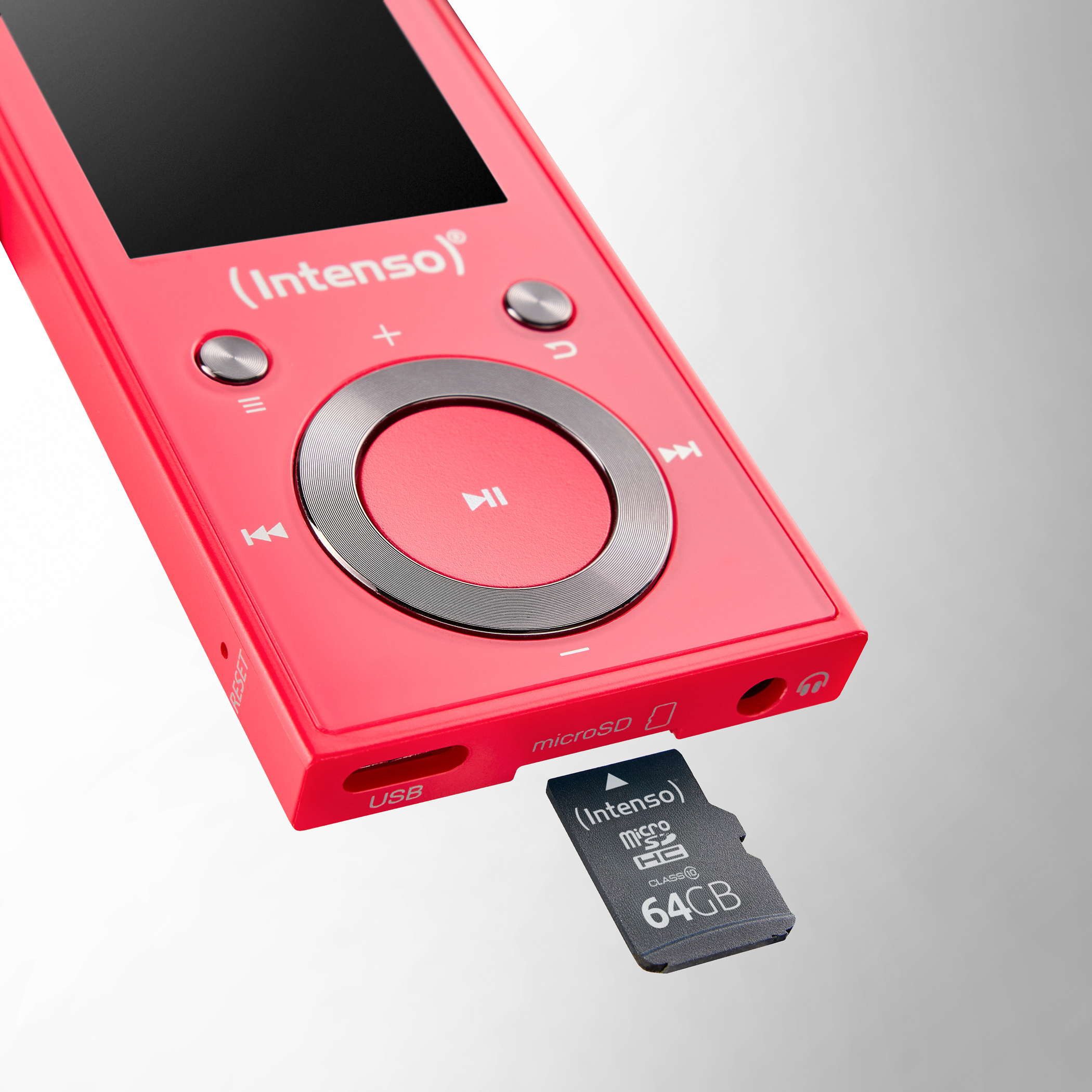Intenso MP3 Player Video Scooter Bluetooth 64GB 1,8 Zoll Display pink MP3-Player