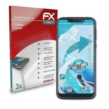 atFoliX Schutzfolie Displayschutzfolie für T-Mobile Revvlry, (3 Folien), Ultraklar und flexibel