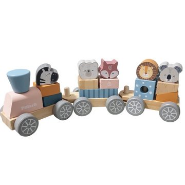 Little Lorien Spielzeug-Zug Spielzeug-Eisenbahn Holzspielzeug (18-tlg) aus Holz