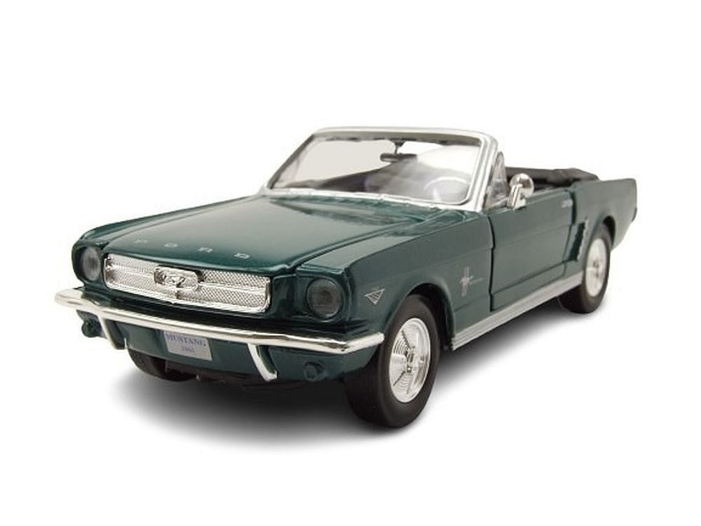 Motormax Modellauto Ford Mustang Convertible 1964 grün metallic, Maßstab 1:24