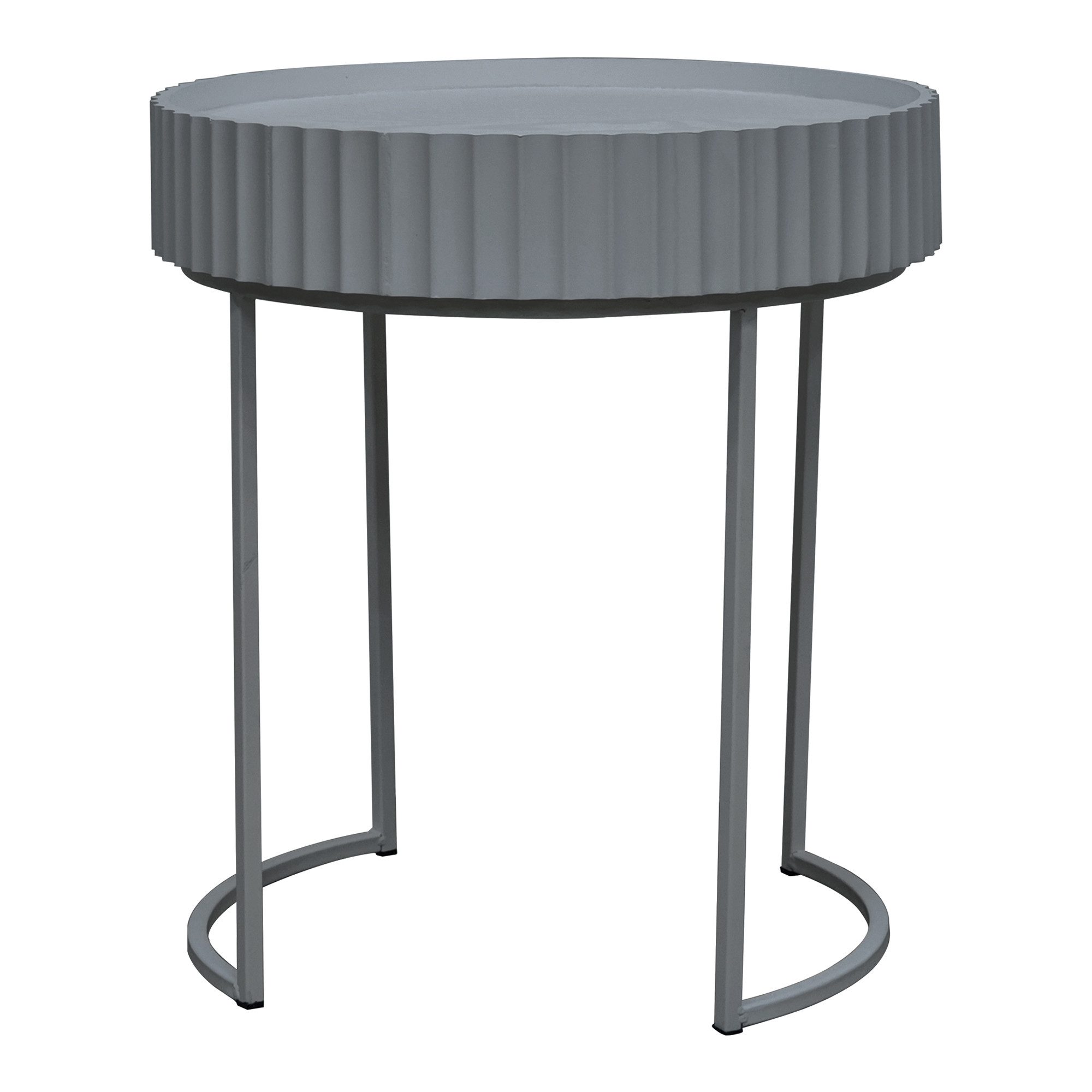 en.casa Beistelltisch, »Rill« rund Metallgestell 46 x Ø40 cm Grau
