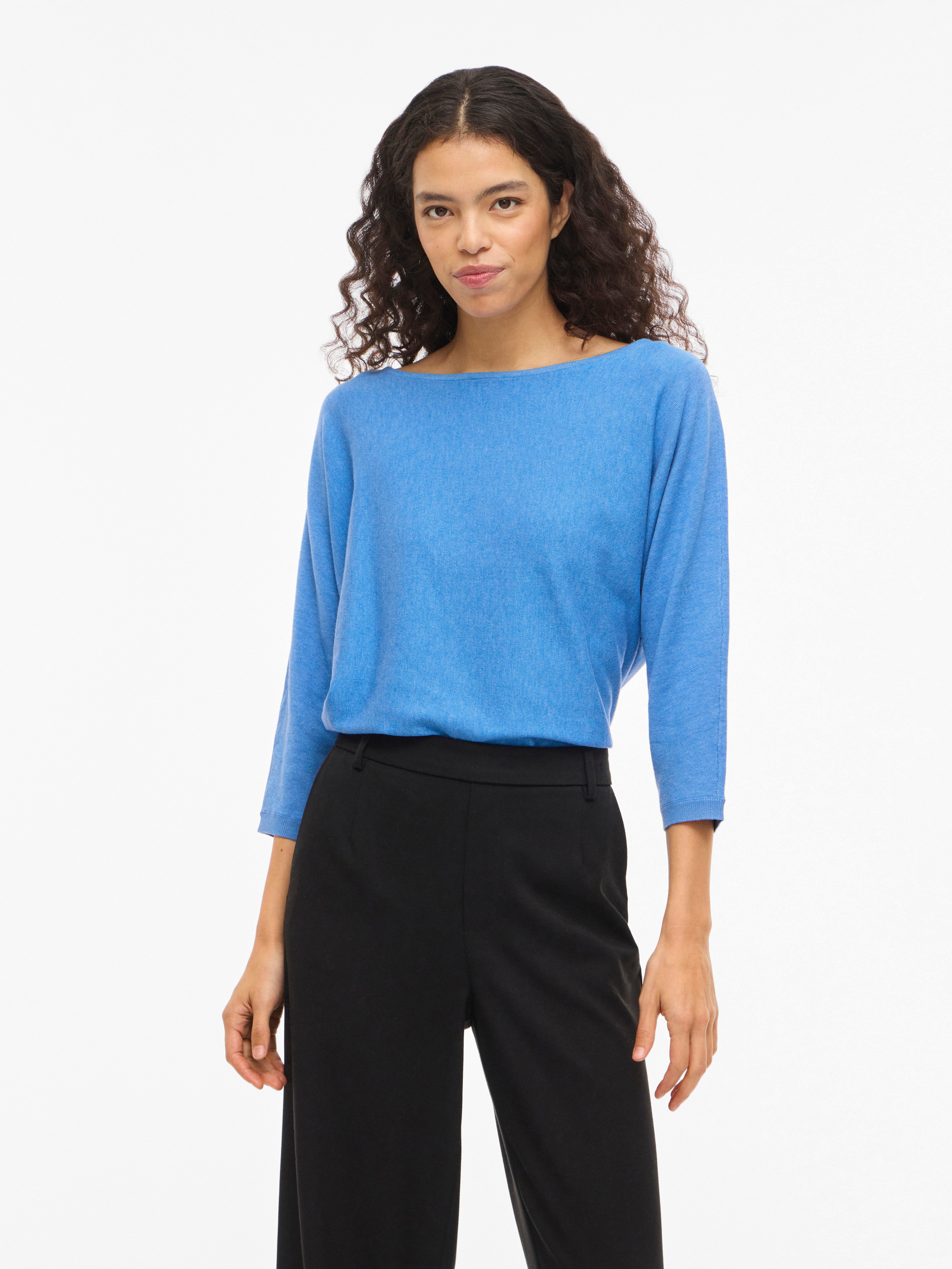 Vila 3/4 Arm-Pullover VIMALU BOATNECK 3/4 SLEEVE KNIT TOP-NOOS