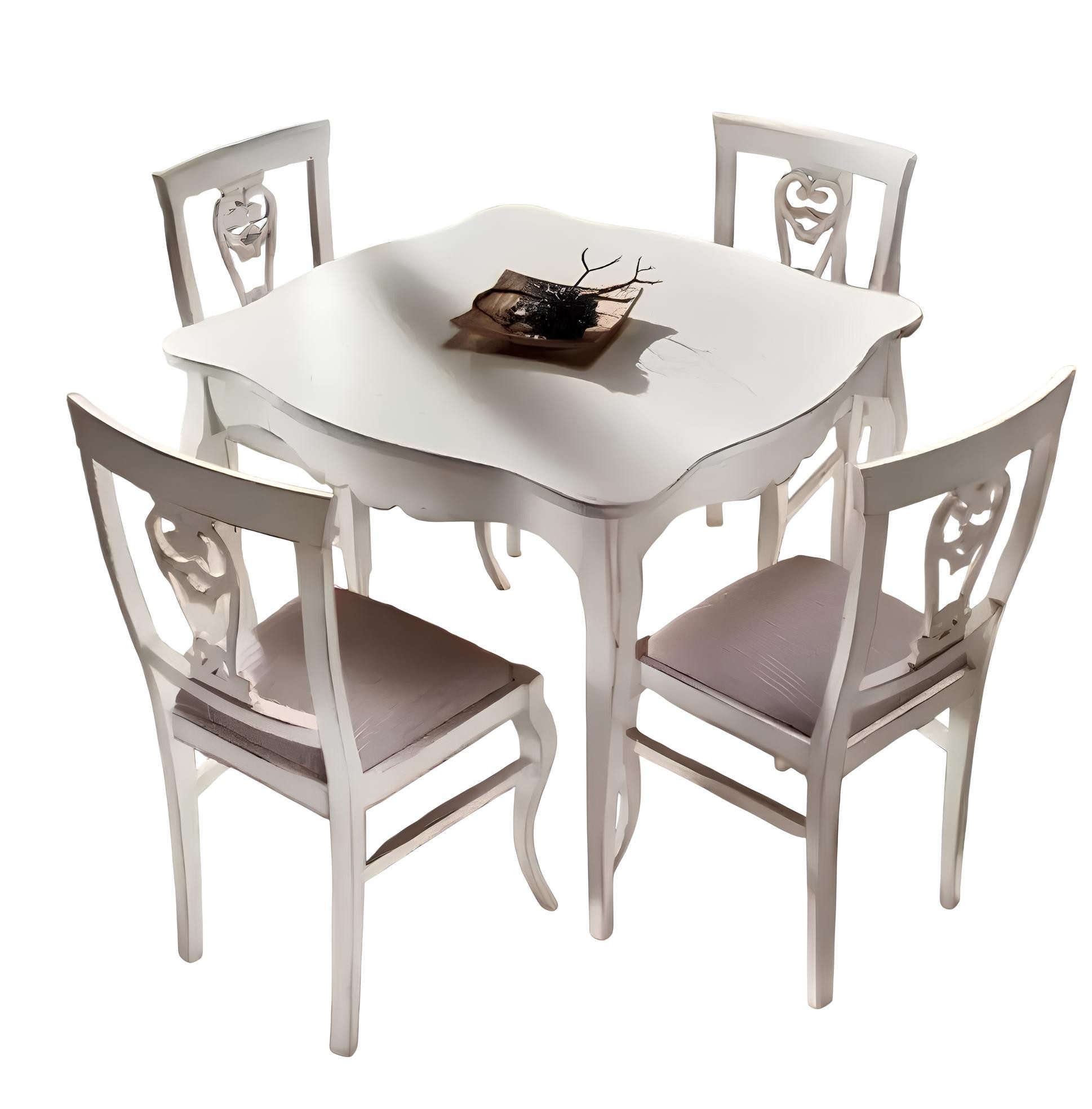 Xlmoebel Esstisch Quadratischer weißer Holz-Esstisch im eleganten Design (1-St., Esstisch), Hergestellt in Europa