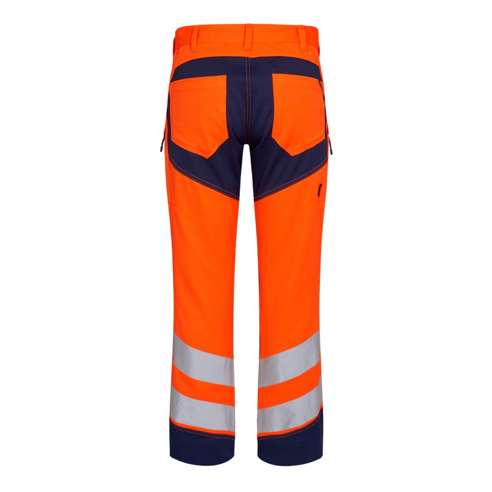 Safety Arbeitshose ENGEL und Knietasche mit FE CORDURA®-Verstärkung Klettverschluss Orange/Blau