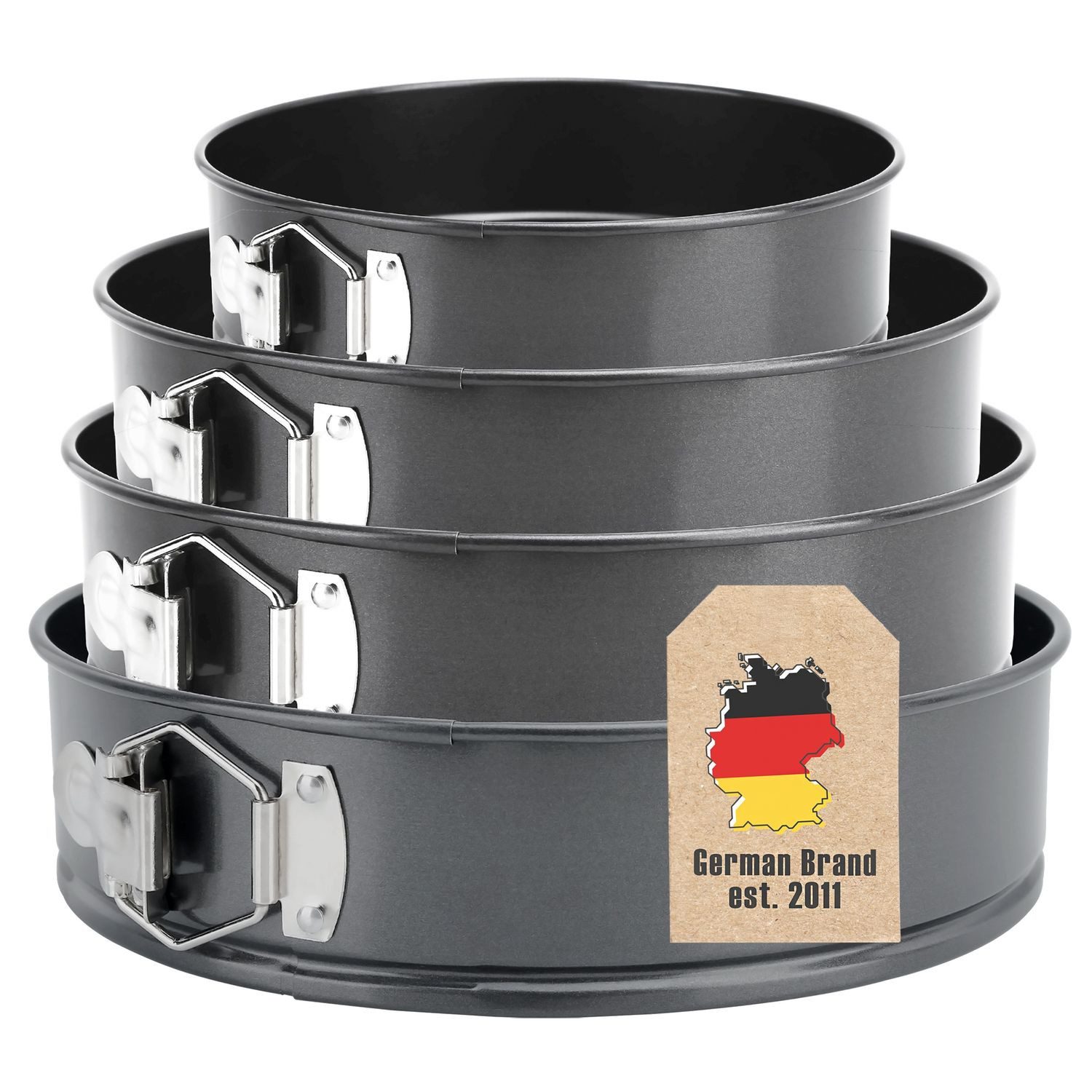 Intirilife Springform, (4-tlg), 4-teilige Springformen-Set in verschiedenen Größen Kuchenform Backform