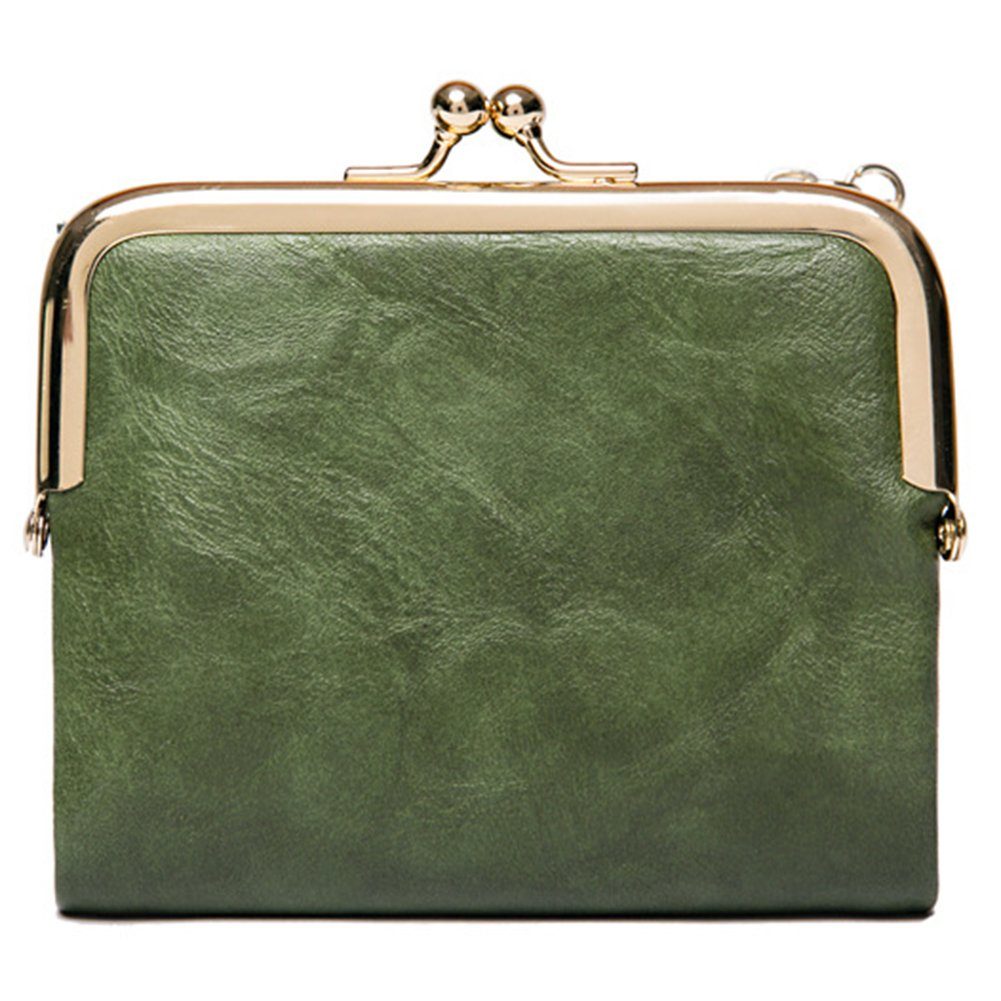 Mini Brieftasche,Kurzer Geldbeutel,Portemonnaie, Damen green Geldbörse, Handytasche Kurze Blusmart Geldbörse