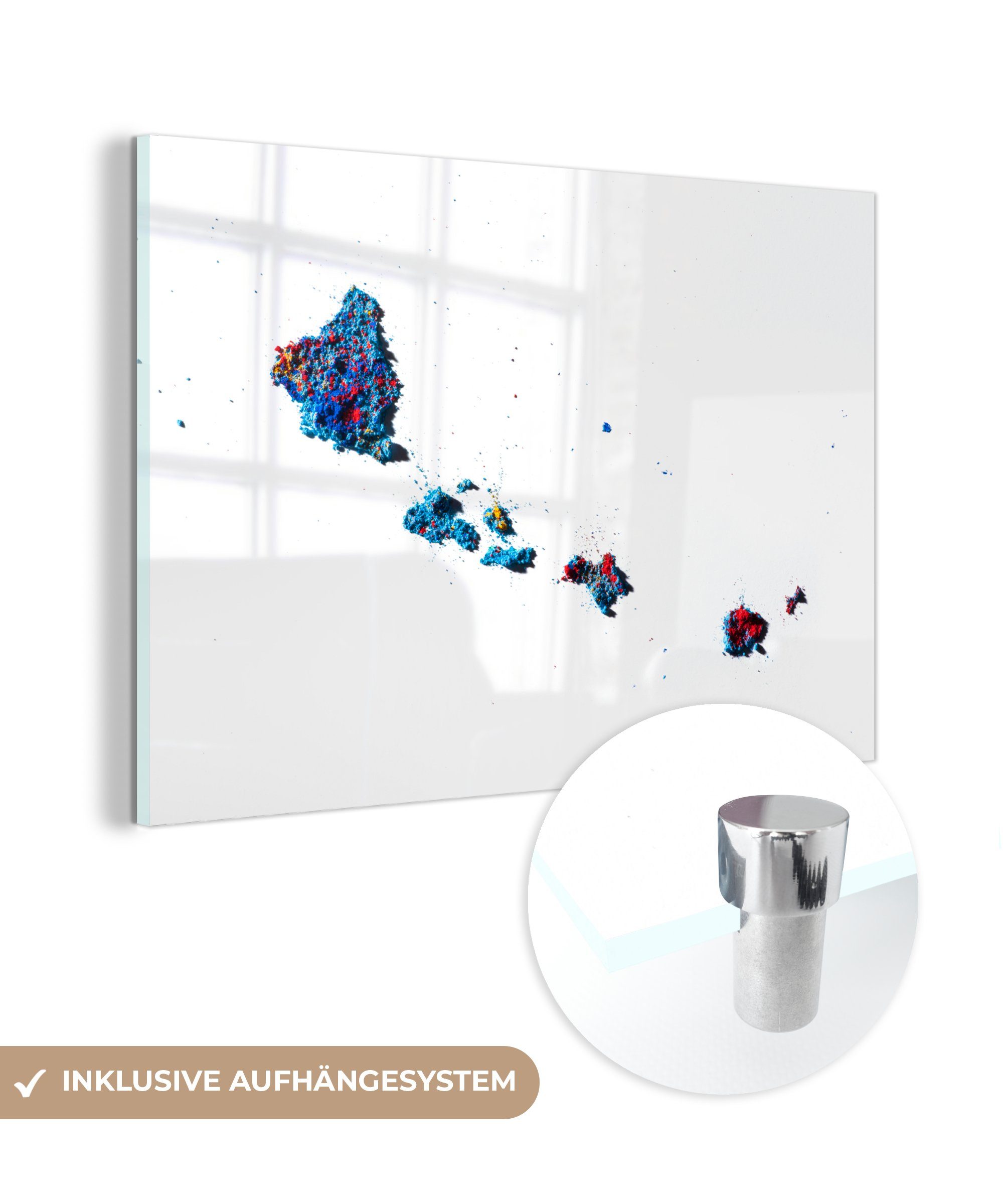 Acrylglasbild Acrylglasbilder Karte Schlafzimmer aus & Hawaii Pulvern, St), Wohnzimmer MuchoWow von (1