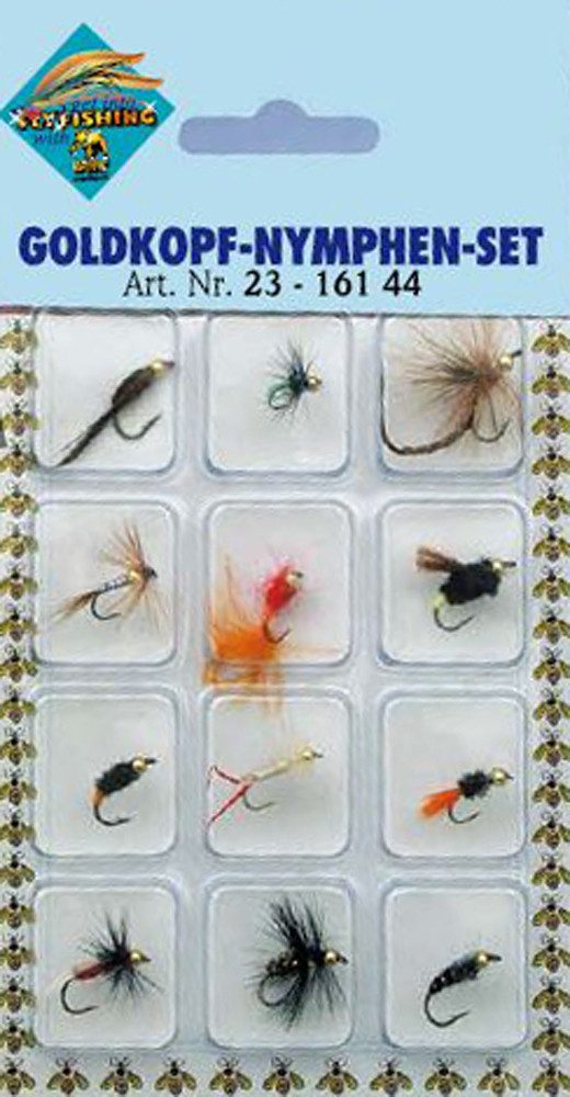 Fliegenhaken Behr Goldkopf Nymphen Set 12 Stk Forelle Fliegen