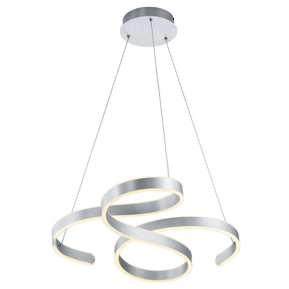 TRIO Leuchten LED Pendelleuchte, LED-Leuchtmittel fest verbaut, Warmweiß, LED Decken Hänge Lampe Switch DIMMER Wohn Zimmer Pendel Leuchte Alu