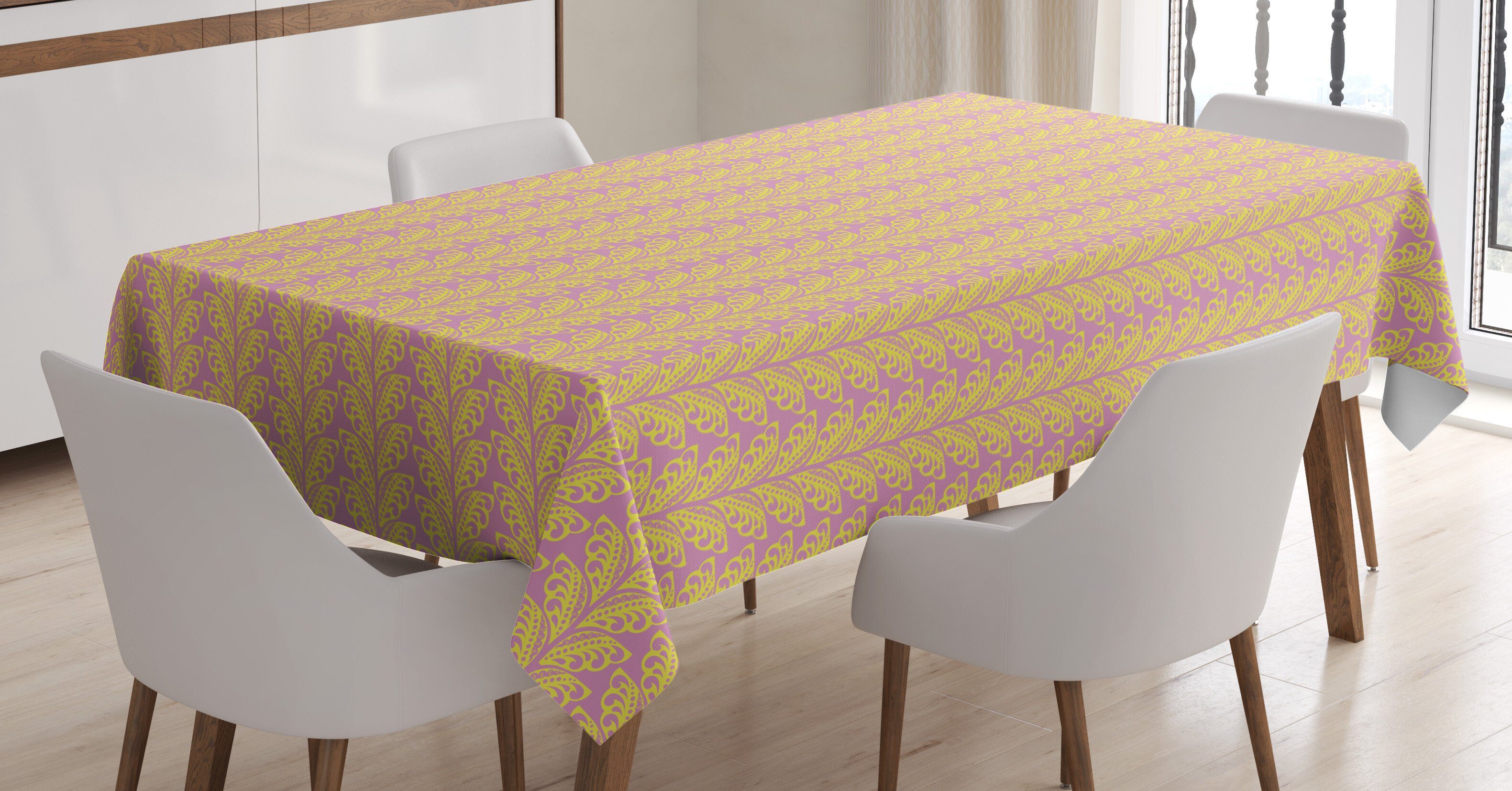Abakuhaus Tischdecke Farbfest Waschbar Für den Außen Bereich geeignet Klare Farben, Blätter Abstrakt Töne Blatt blühen | Tischdecken