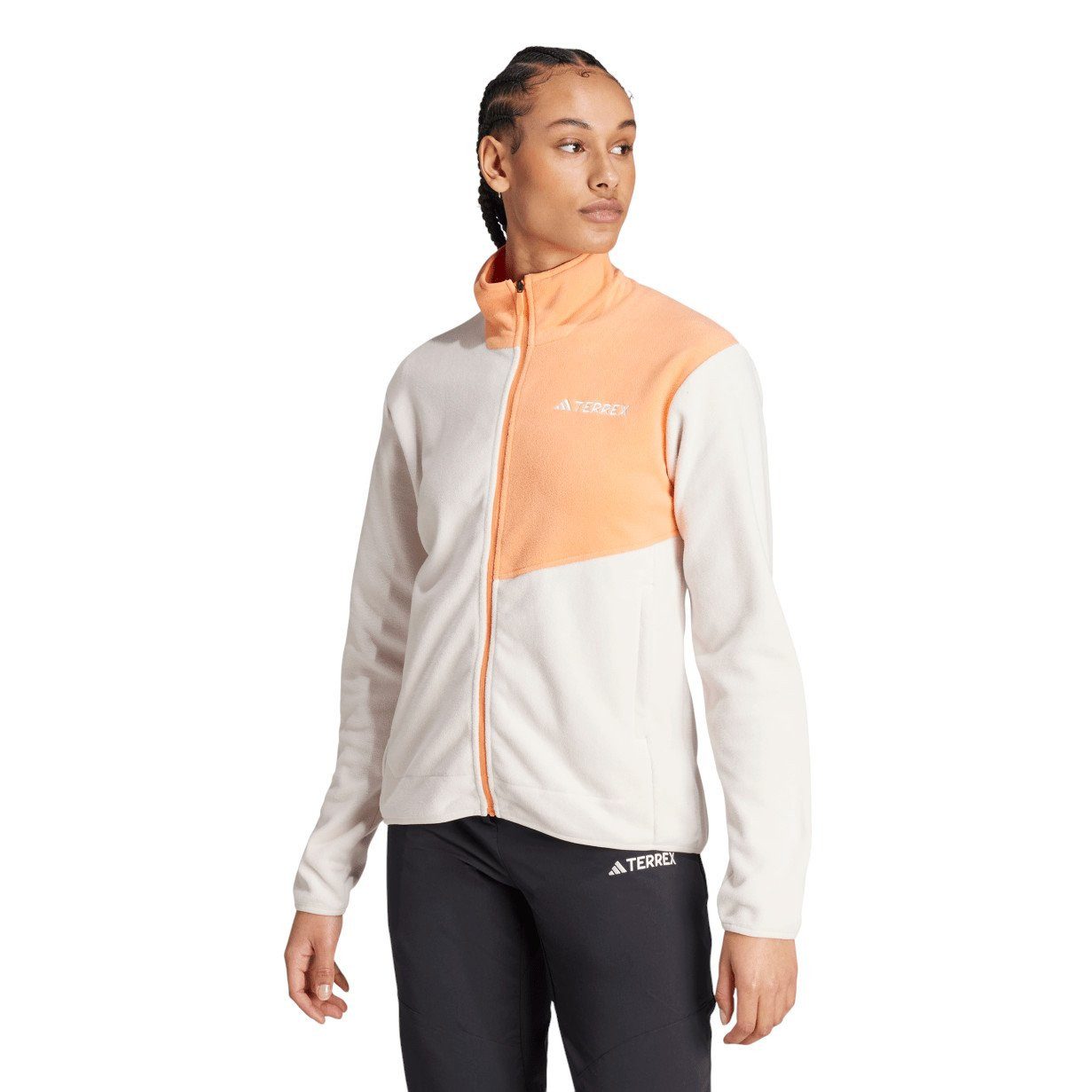 adidas Performance Fleecejacke Terrex Multi Full Zip beige/orange Damen