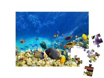 puzzleYOU Puzzle Korallen und tropische Fische im blauen Meer, 48 Puzzleteile, puzzleYOU-Kollektionen Unterwasser