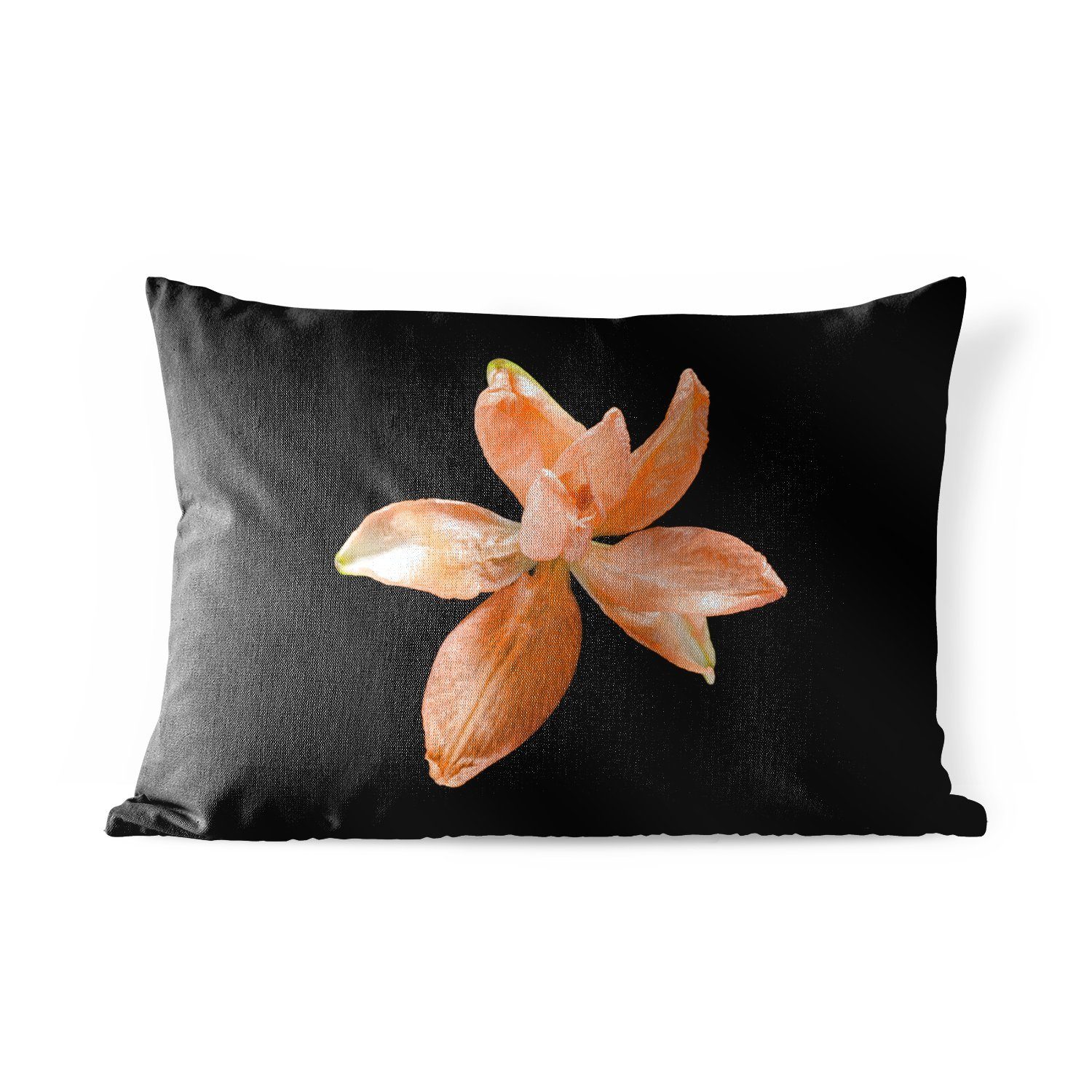 MuchoWow Dekokissen Blumen - Orange - Lilie, Outdoor-Dekorationskissen, Kissenhülle Dekokissenbezug, Polyester