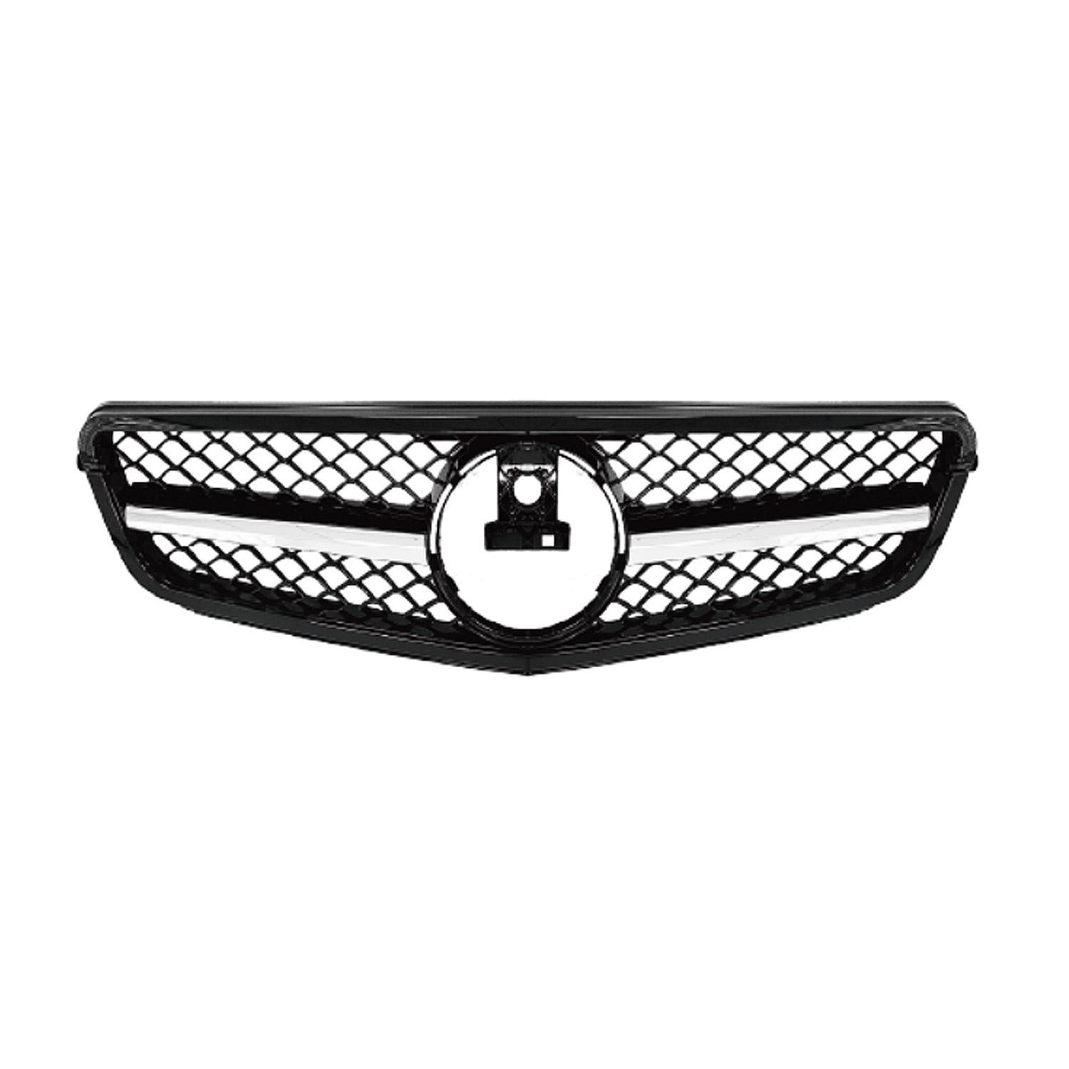 OMAC Frontstoßstange 2011-2014 Mercedes C Klasse W204 Kühlergrill Frontgrill Schwarz Silber, 1-St.