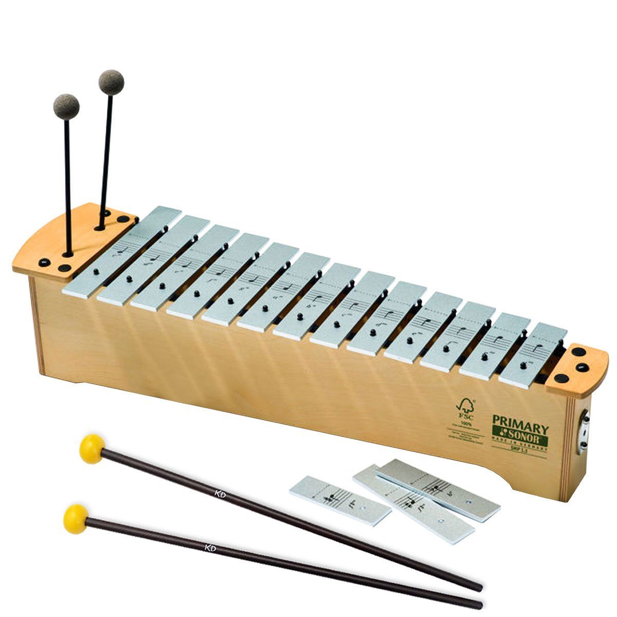 Glockenspiel Sonor Glockenspiel SMP 1.1 Primary Sopran mit XM4 Schlägel 1 Paar