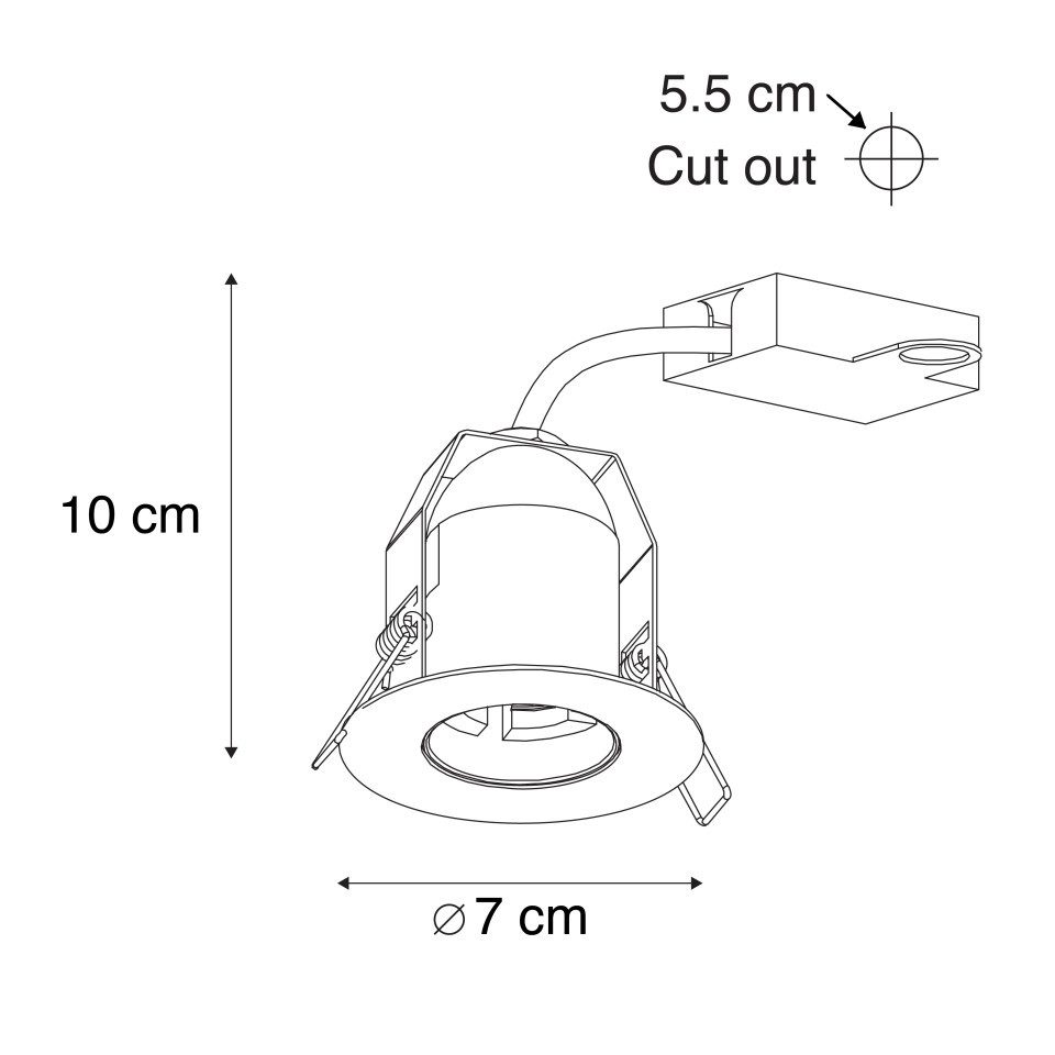 Qazqa LED Einbaustrahler 102890, ohne Leuchtmittel, Warmweiß