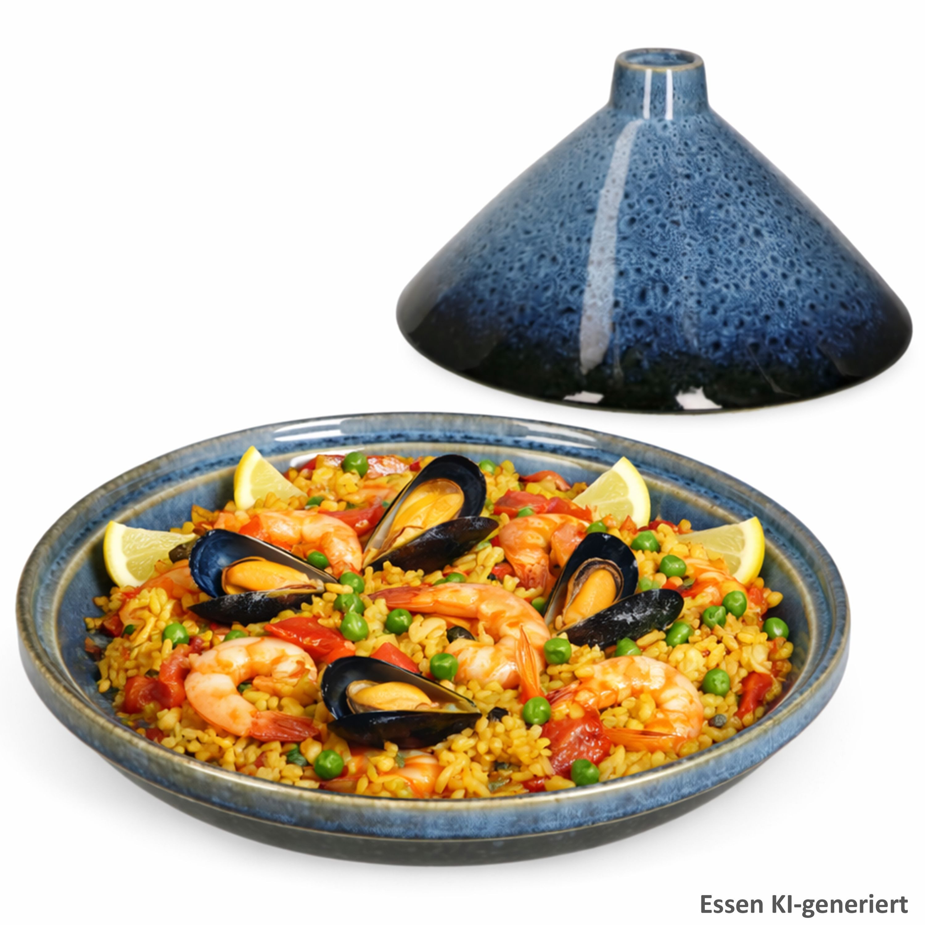 MamboCat Schmortopf MamboCat Tajine Steingut blau schwarz mit Deckel Ofenform Schmor-Topf