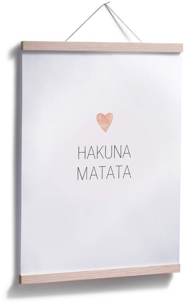 Hakuna Schriftzug Wall-Art Poster, (1 Bild, Wandbild, Matata, St), Poster Wandposter