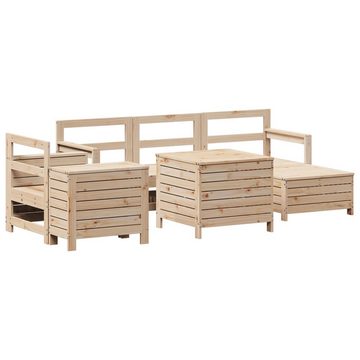 vidaXL Gartenlounge-Set 7-tlg. Garten-Sofagarnitur Massivholz Kiefer, (1-tlg)