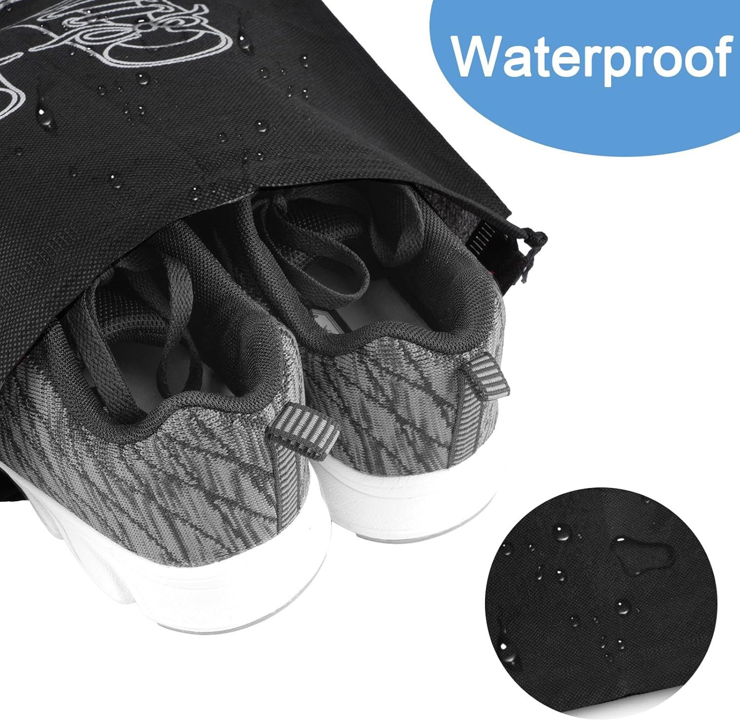 Coonoor Kofferorganizer 5/10 Stück Schuhbeutel Reise, Staubdicht Schuhtasche wasserdichte (10-tlg) – Bild 4 von 5