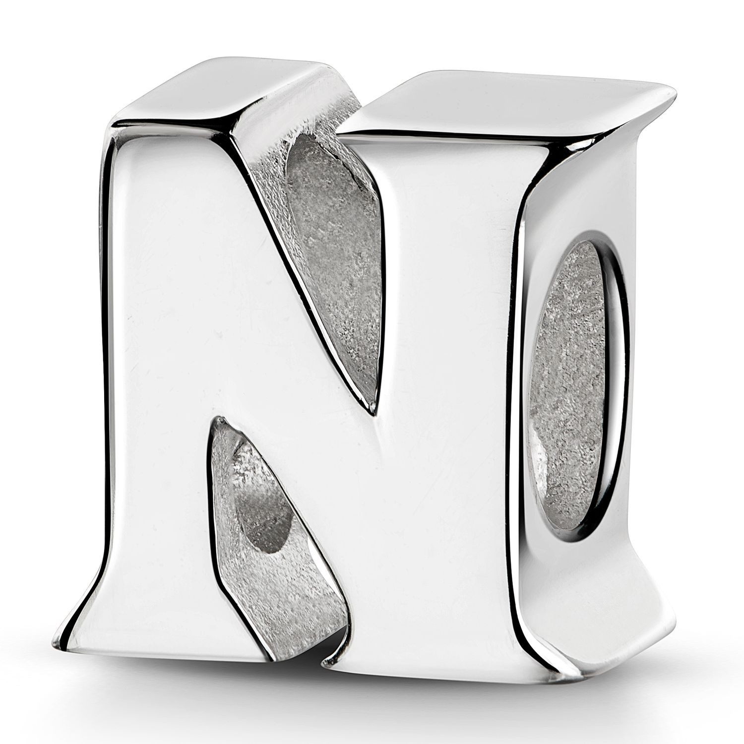 Bead Hochglanz Charm Buchstabe / Alphabet " N " 1390