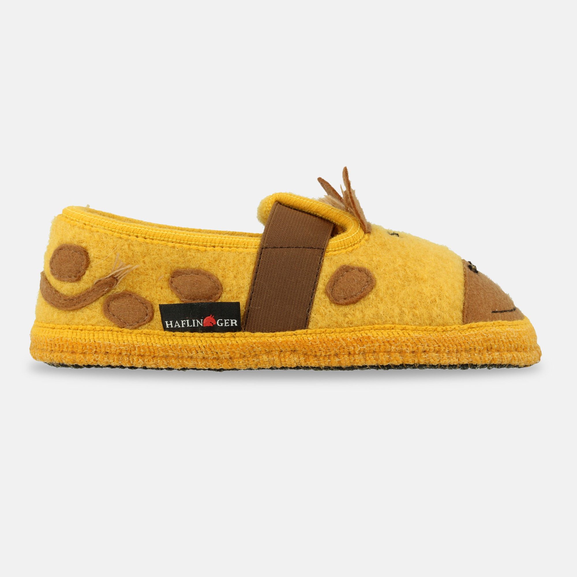 Haflinger Kinder Hausschuhe Giraffe mit Gummiband Hausschuh