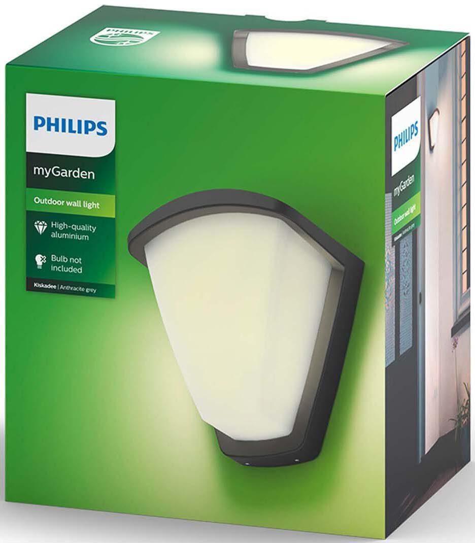 Philips Wandleuchte Kiskadee, wechselbar, 1x42W exkl Anthrazit Wandleuchte LM LED