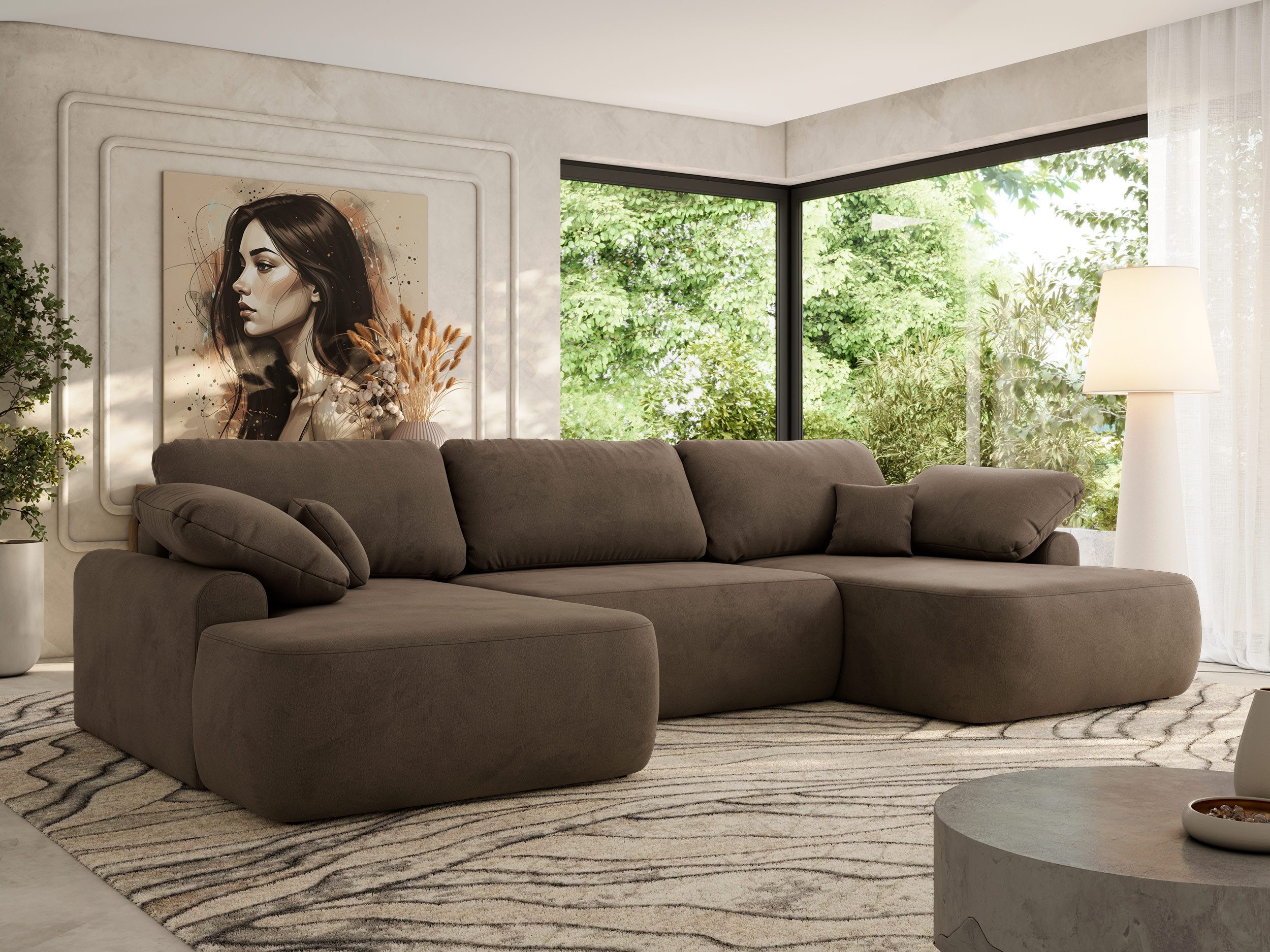 MKS MÖBEL Ecksofa CUBO U, Set, Wohnlandschaft U-Form, Wellenfedern, HR35-Schaum, form, Sofa big XXL, Bettkasten, Bettfunktion