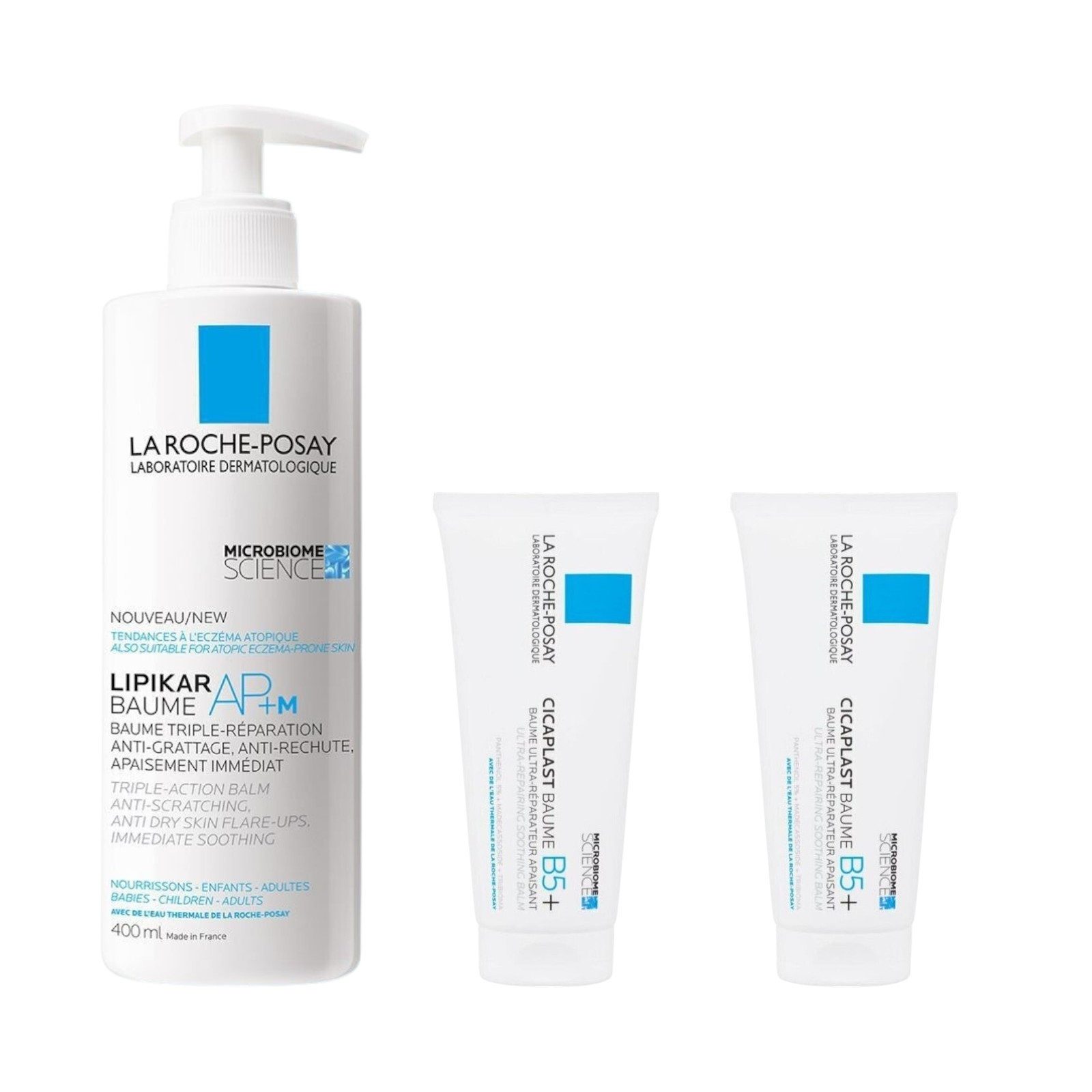 La Roche-Posay Gesichtspflege-Set 2x Cicaplast Baume B5 Creme + 1x Lipikar AP+M, 3-tlg., Bundle